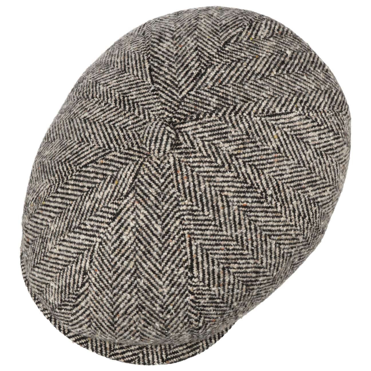 Lierys Flat Cap (1-St) Herringbone mit Schirm, Made in Italy