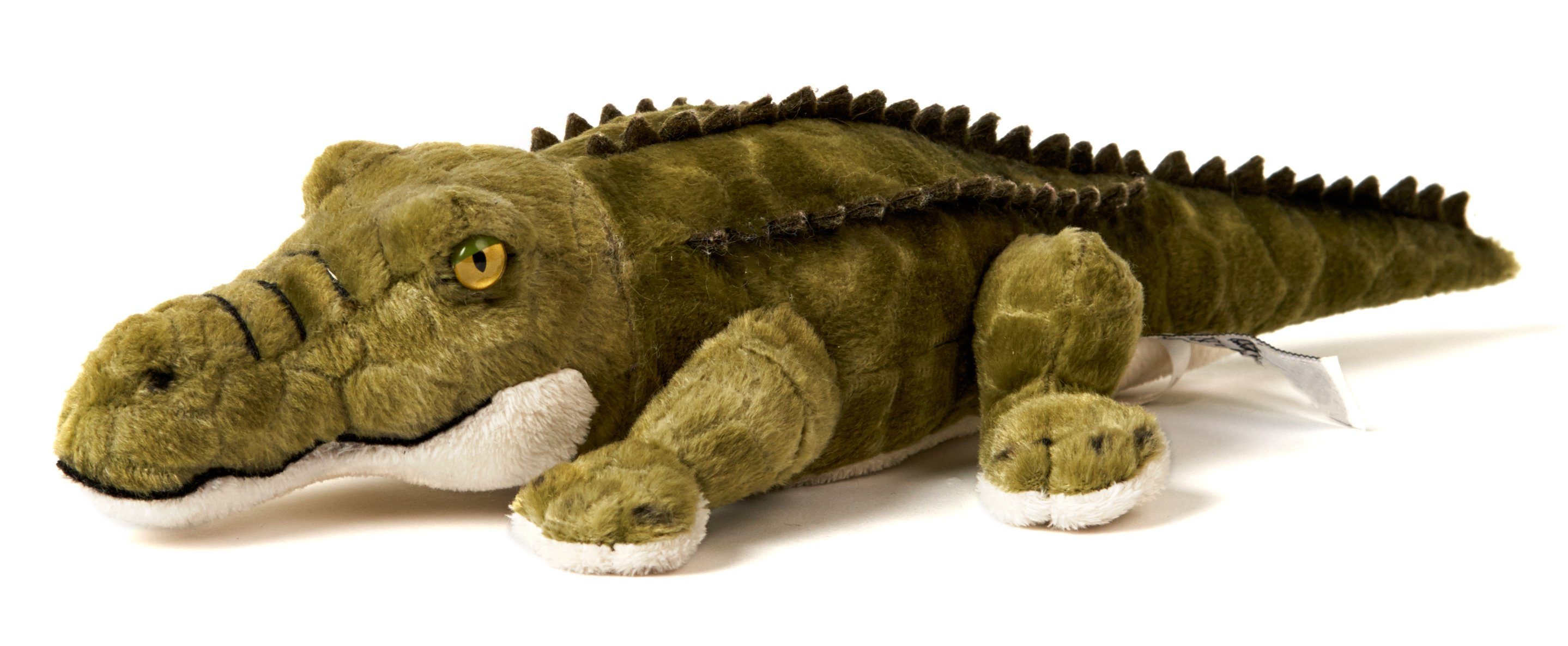 Uni-Toys Kuscheltier Alligator - 33 cm (Länge) - Plüsch-Krokodil - Plüschtier, zu 100 % recyceltes Füllmaterial