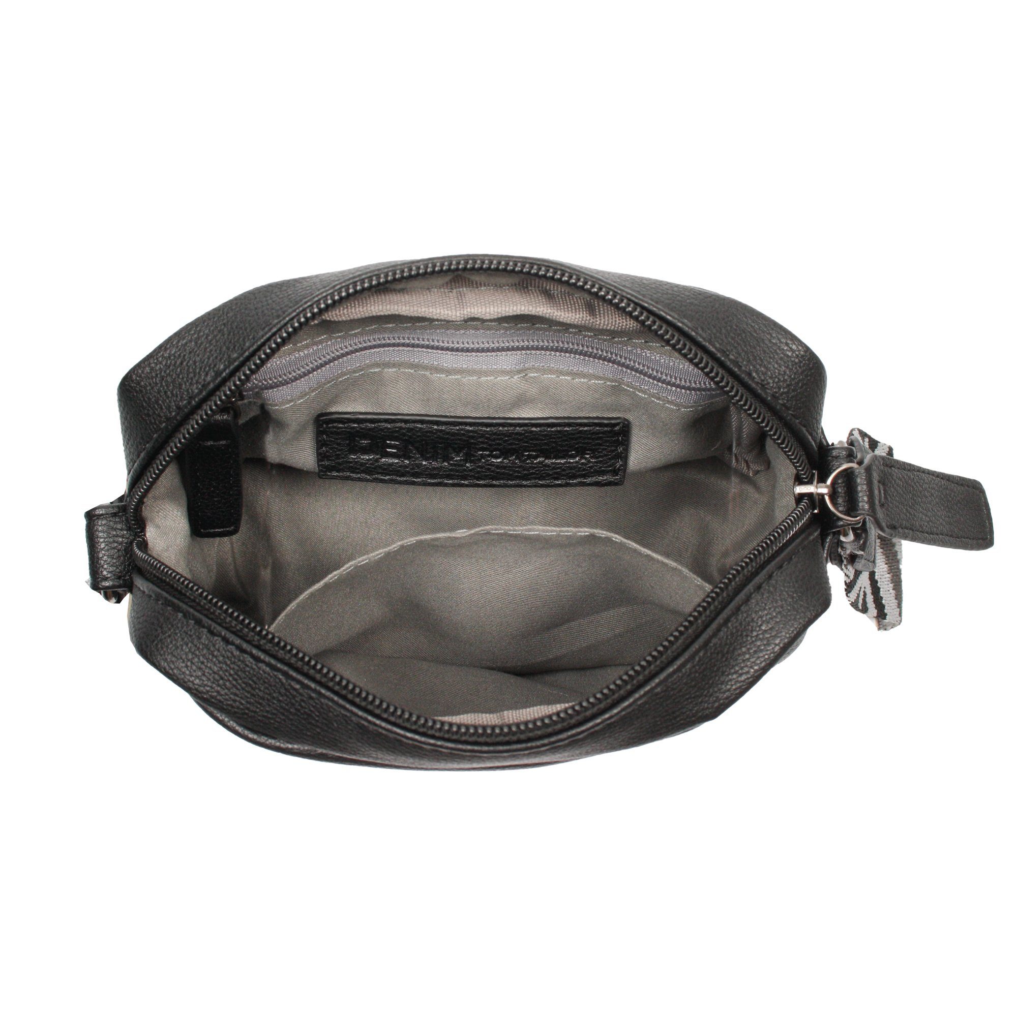 TOM TAILOR Denim Handtasche Mena, weiches Material und betont durch farbenfrohe Statement-Webgurte