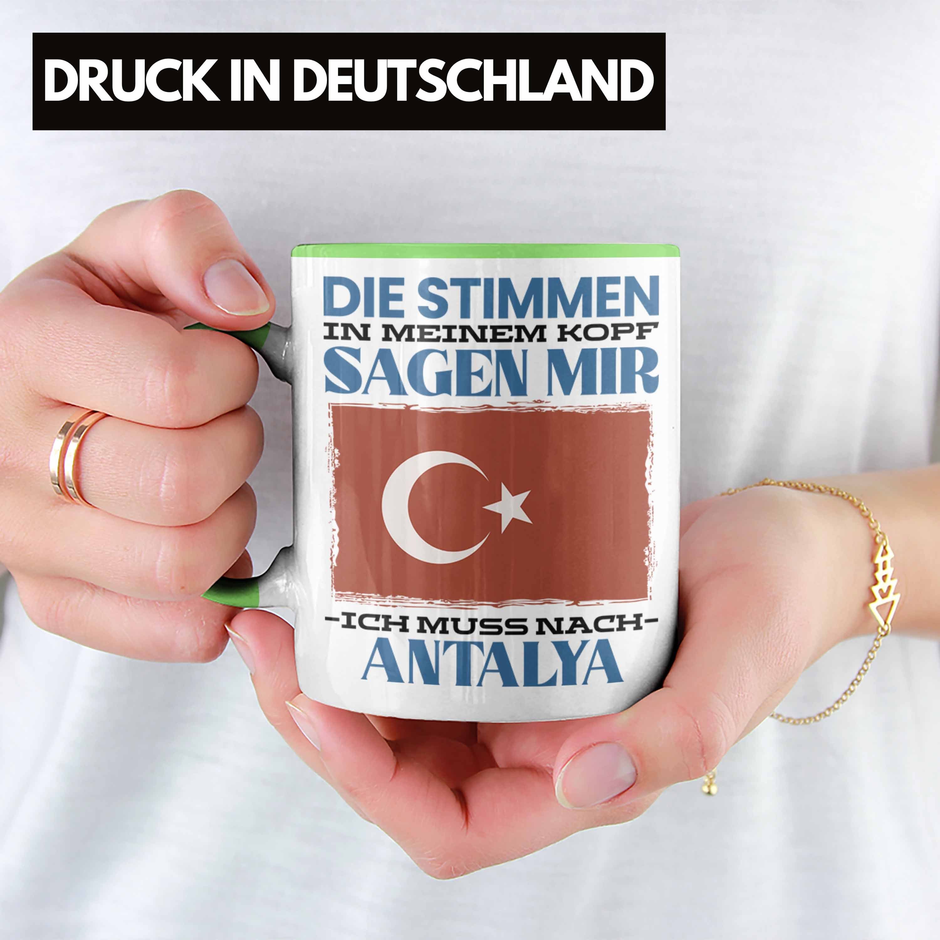 Grün Geschenk Türkei Tasse Urlaub Heimat Spruch Tasse Trendation Geschenkidee Antalya