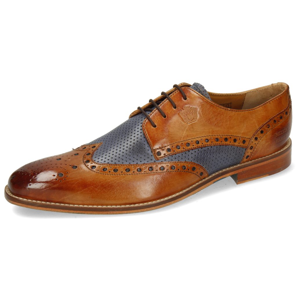 Perfo Martin Tan Morton 15 Navy Melvin Hamilton Berlin & Schnürschuh