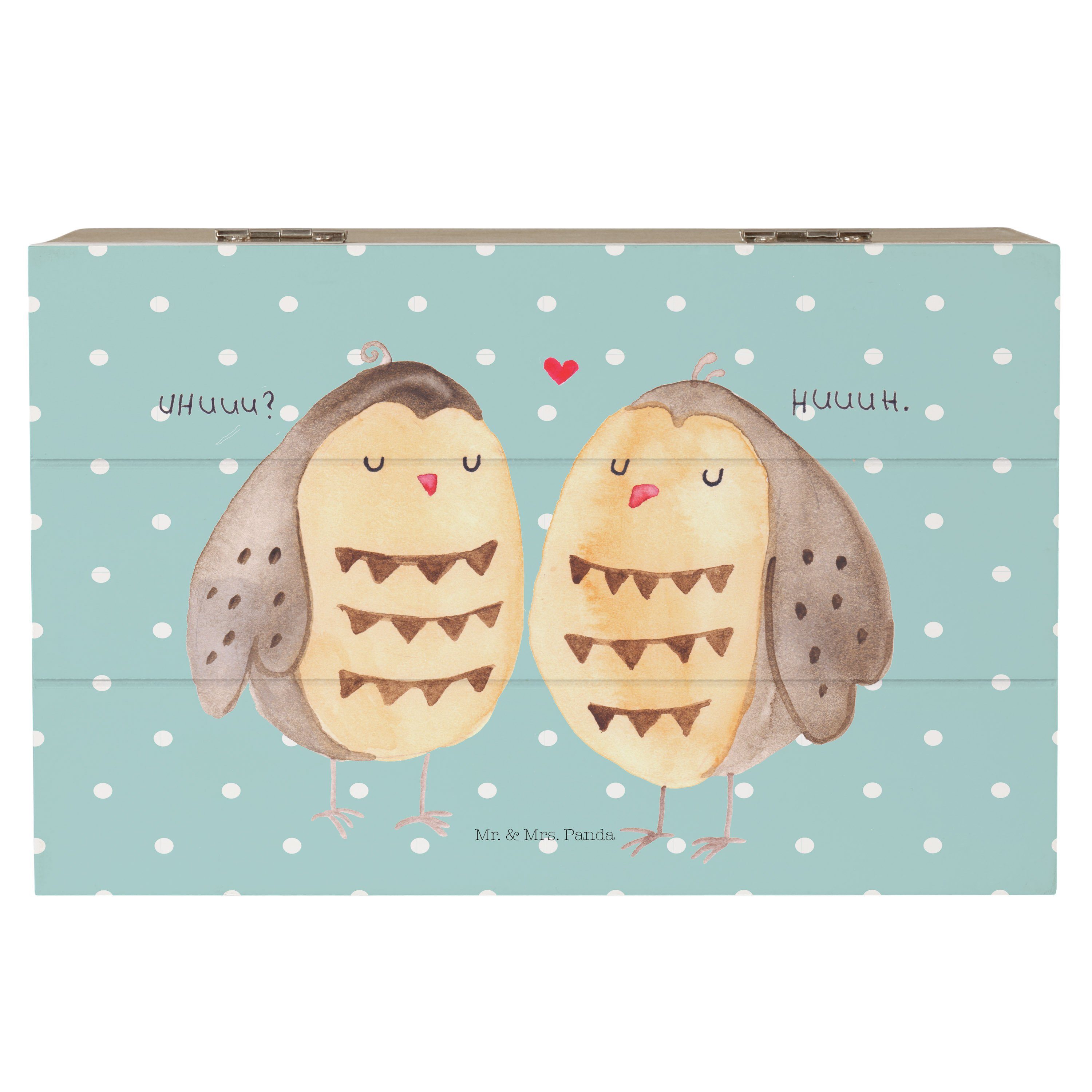 Mr. & Mrs. Panda Dekokiste »Eule Liebe Türkis Pastell Geschenk