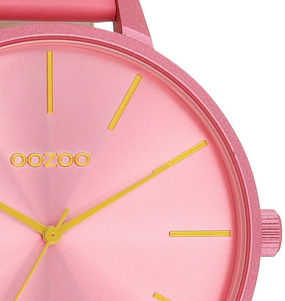 OOZOO Quarzuhr C11250, Gehäuse aus Metall, rosa IP-beschichtet, Ø ca. 48 mm