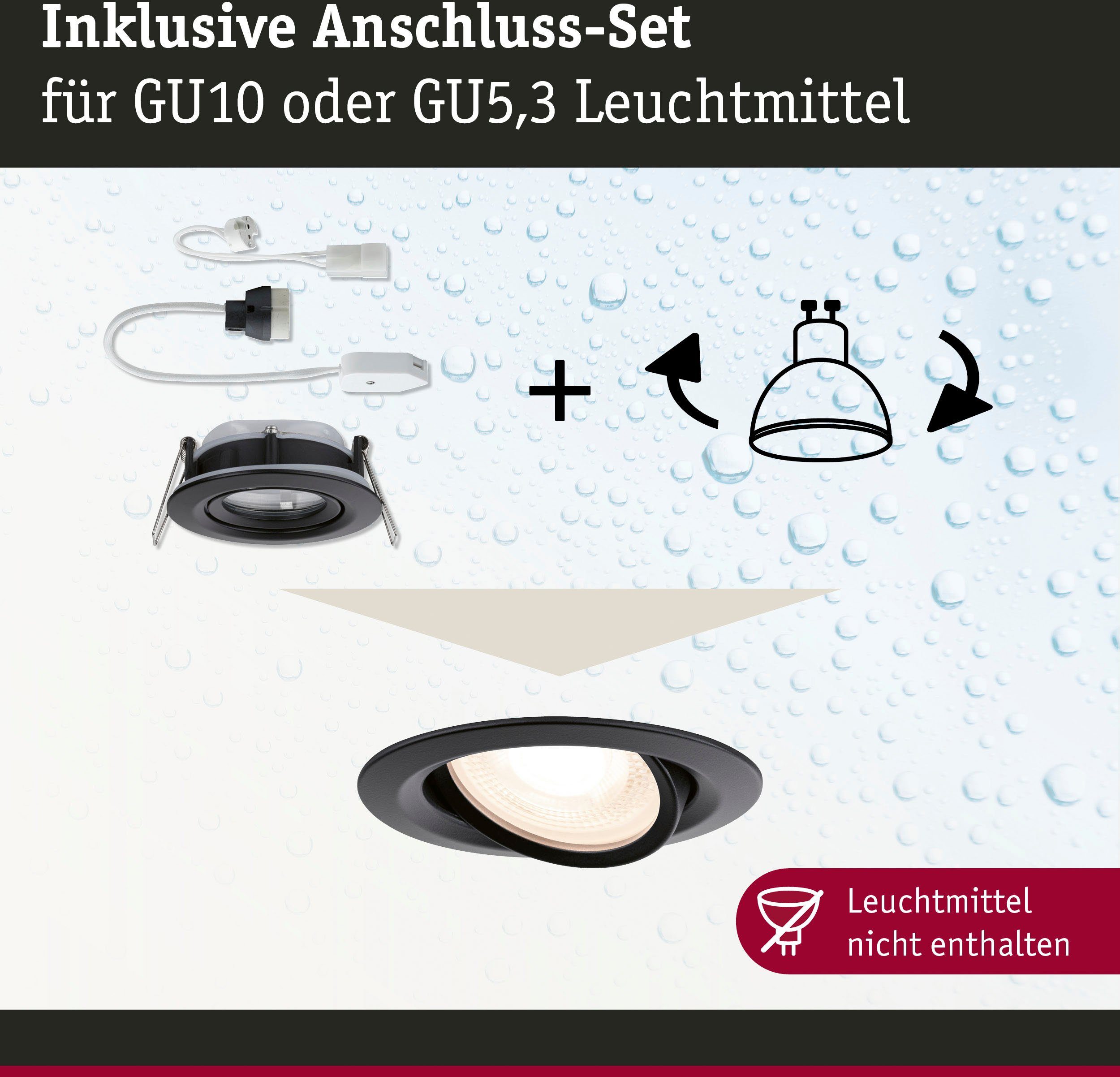 Paulmann LED Einbauleuchte Nova Plus 1x35W Schwarz matt/Alu Zink, ohne Leuchtmittel