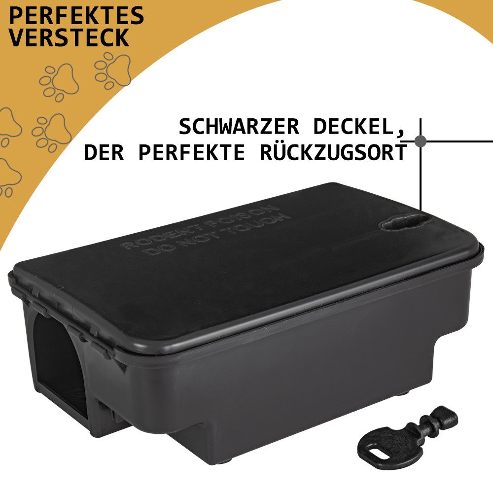 Petigi Lebendfalle 8x Köderstation Ratten Mäuse Köderbox Mausfalle Rattenköderbox