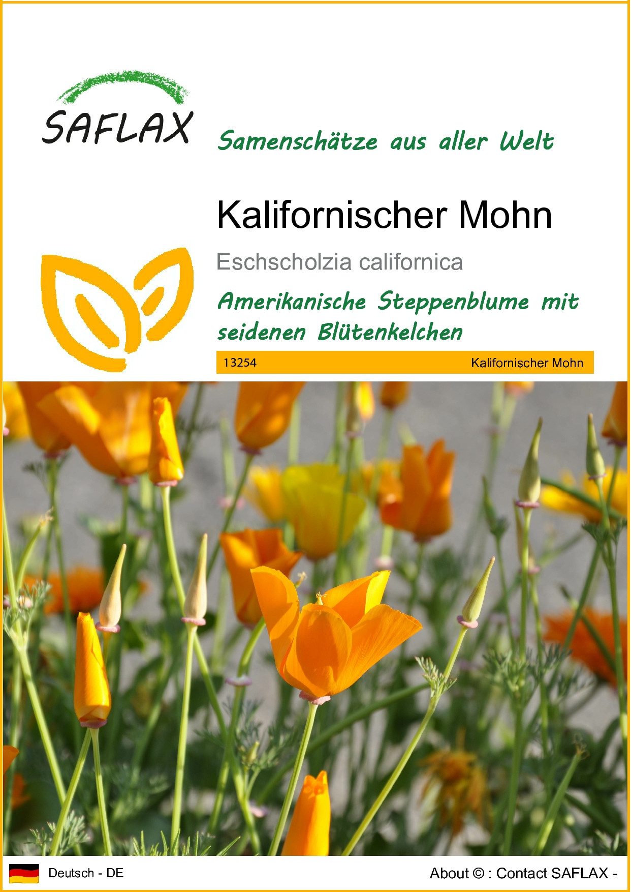 Blumensamen SAFLAX - Samen - Kalifornischer Mohn