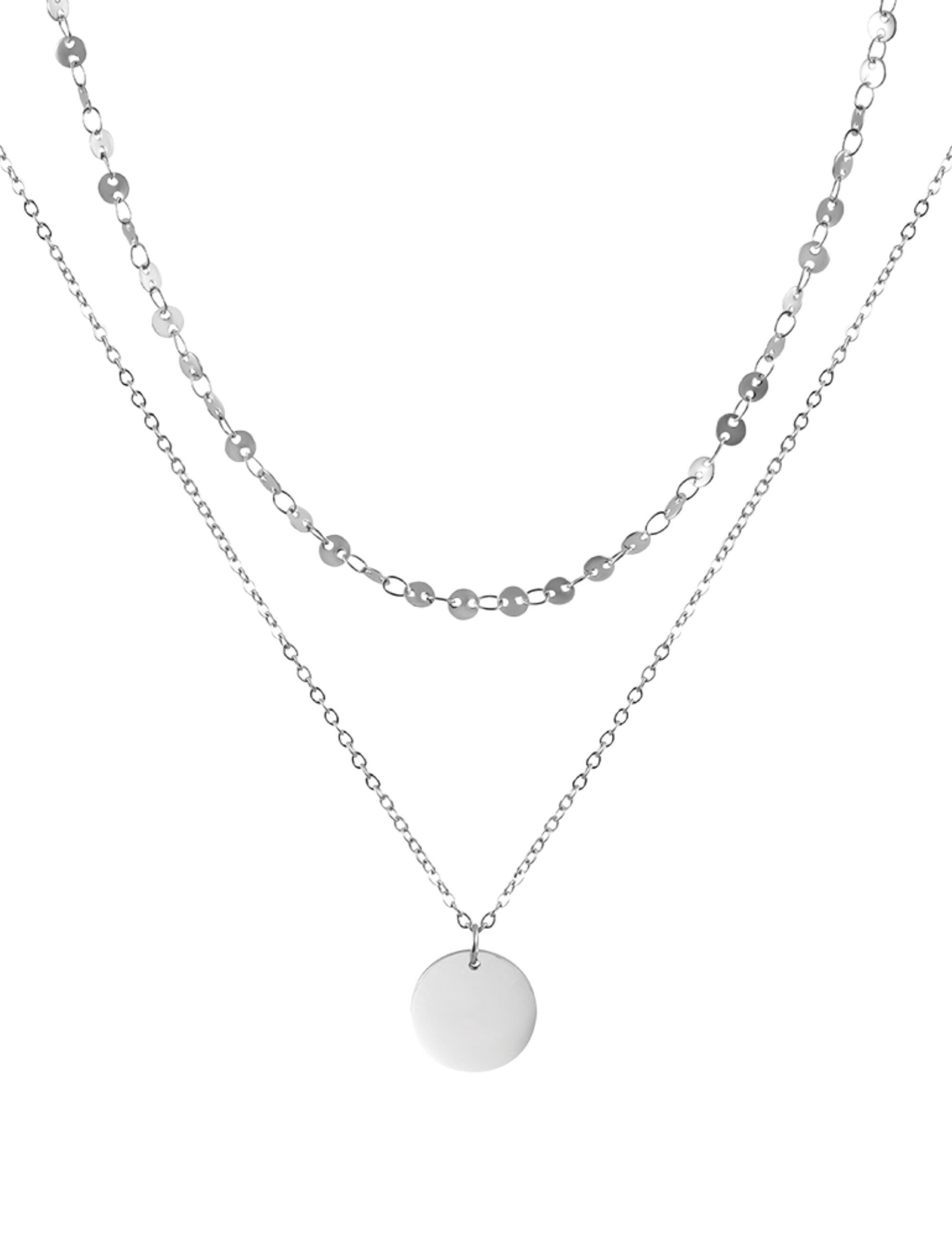 GOOD.designs Kette mit Anhänger, mehrreihig mit Coin-Anhänger