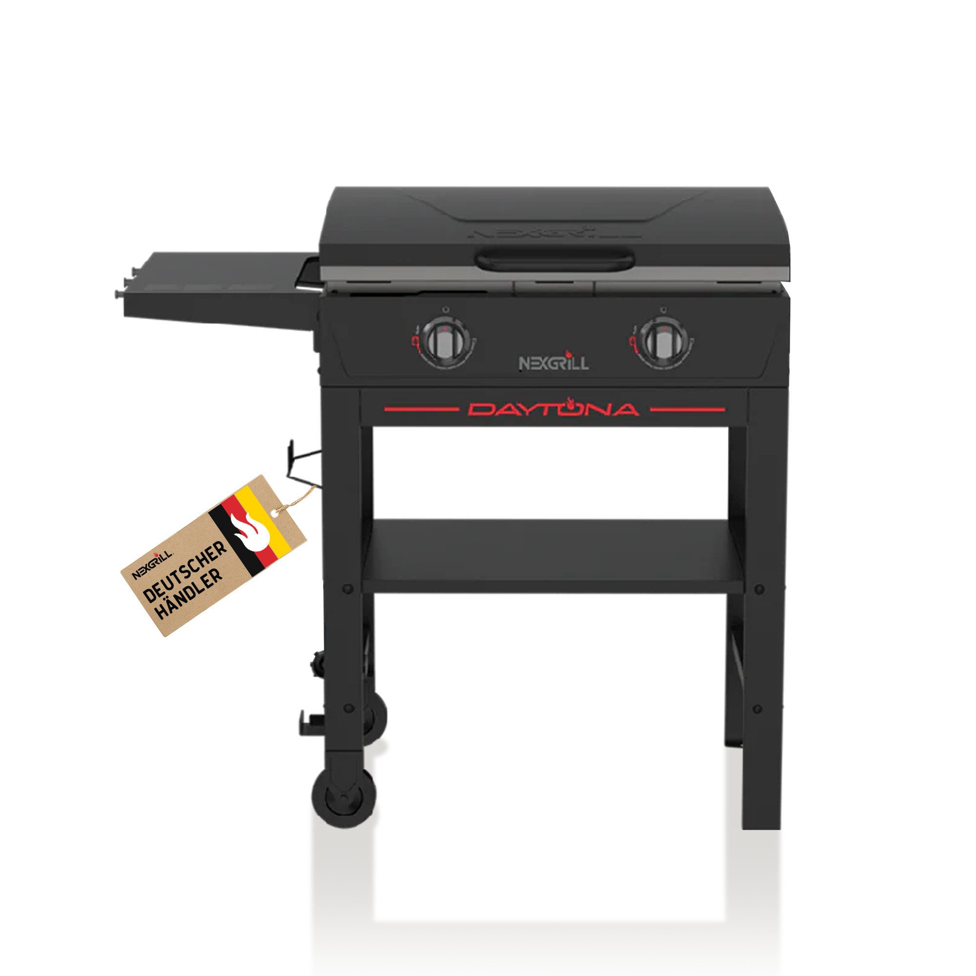 nexgrill Gasgrill Daytona 2B 2-Brenner Plancha Gasgrill, Grillplatte mit Keramikbeschichtung 70x49cm, 10 kW Gesamtleistung