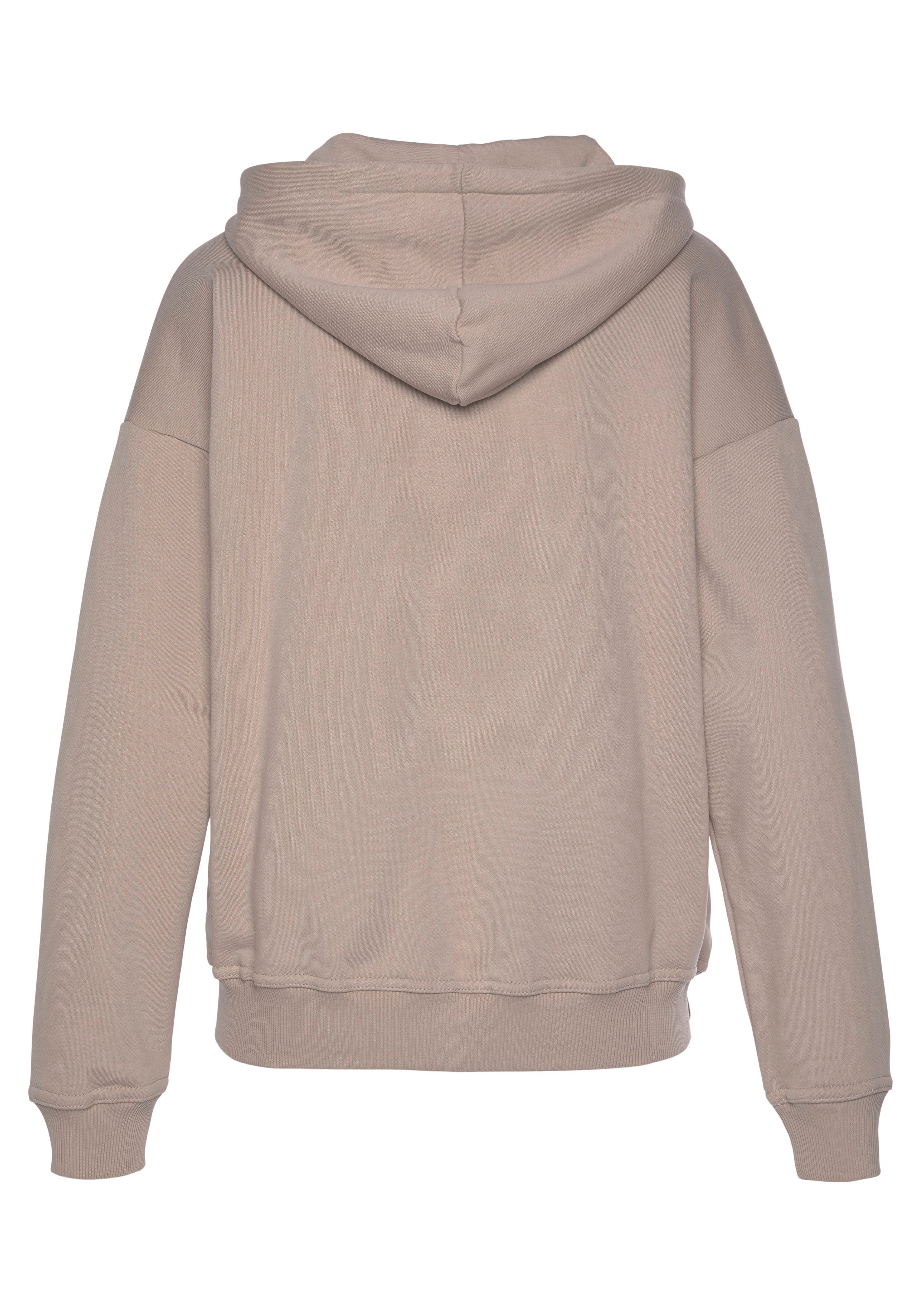 Hoodie organischer Loungeanzug, Loungewear, Baumwolle, Hoodie LASCANA hellbraun aus