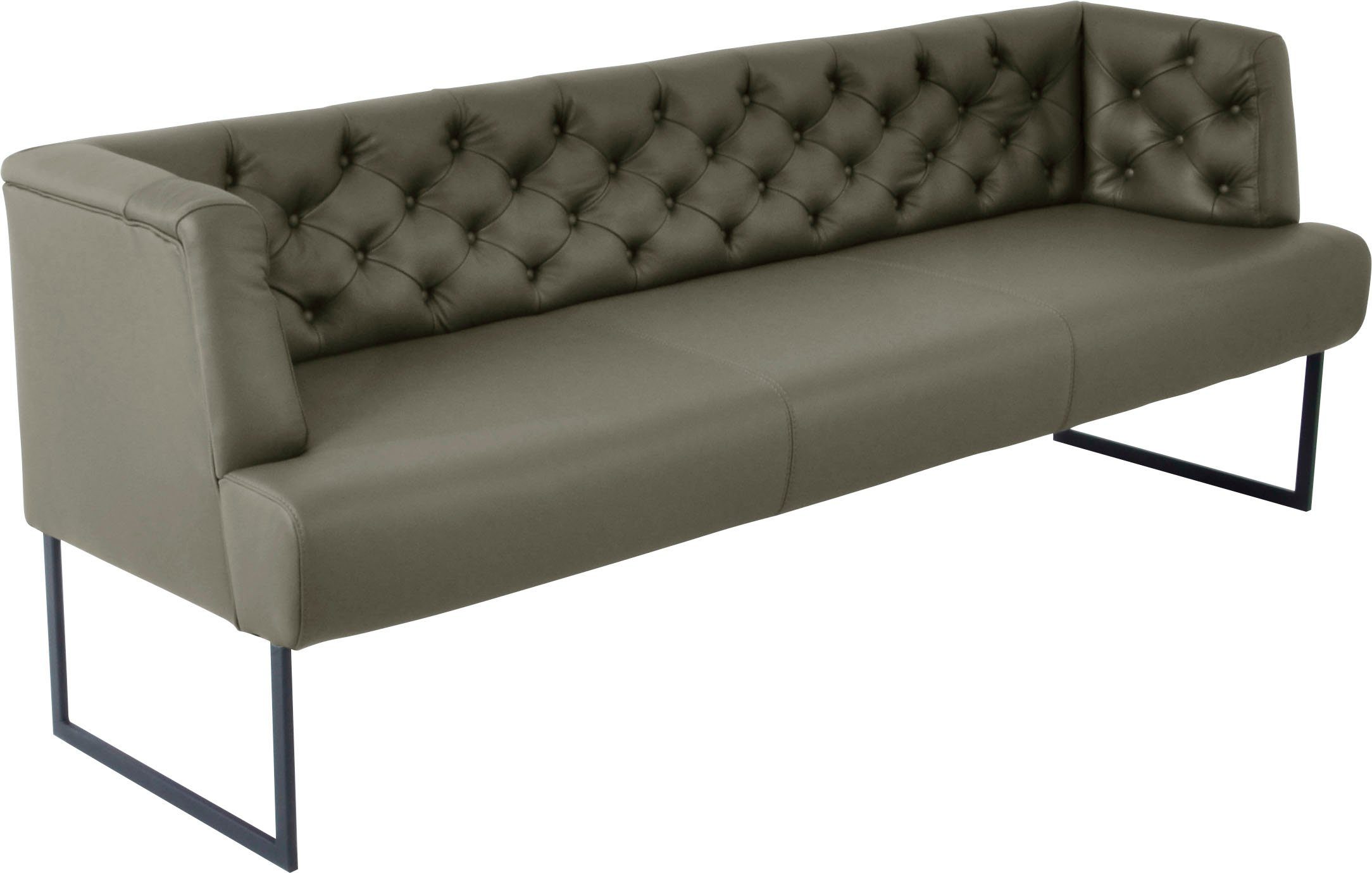 K+W Komfort & Wohnen Polsterbank Creso, im modernen Chesterfield-Look, mit schwarzen Kufenfüßen