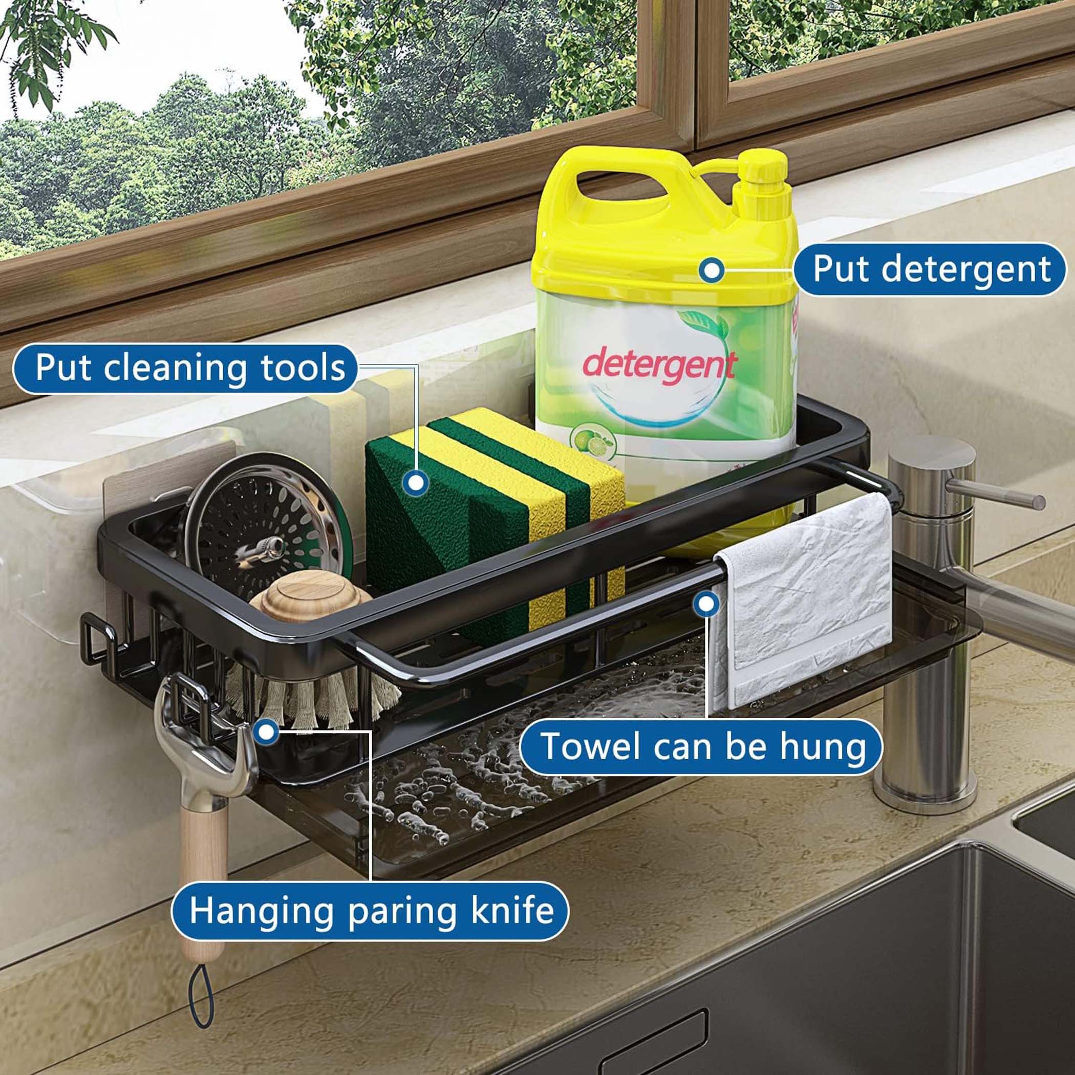 Coonoor Küchenorganizer-Set Spülbecken Organizer Edelstahl mit Handtuchhalt günstig online kaufen