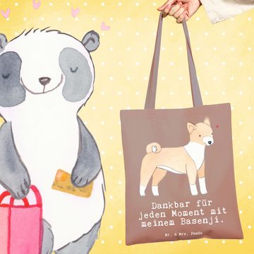Mr. & Mrs. Panda Tragetasche Basenji Moment - Braun Pastell - Geschenk, Stoffbeutel, Hundebesitzer (1-tlg), Cross Stitching Griffe