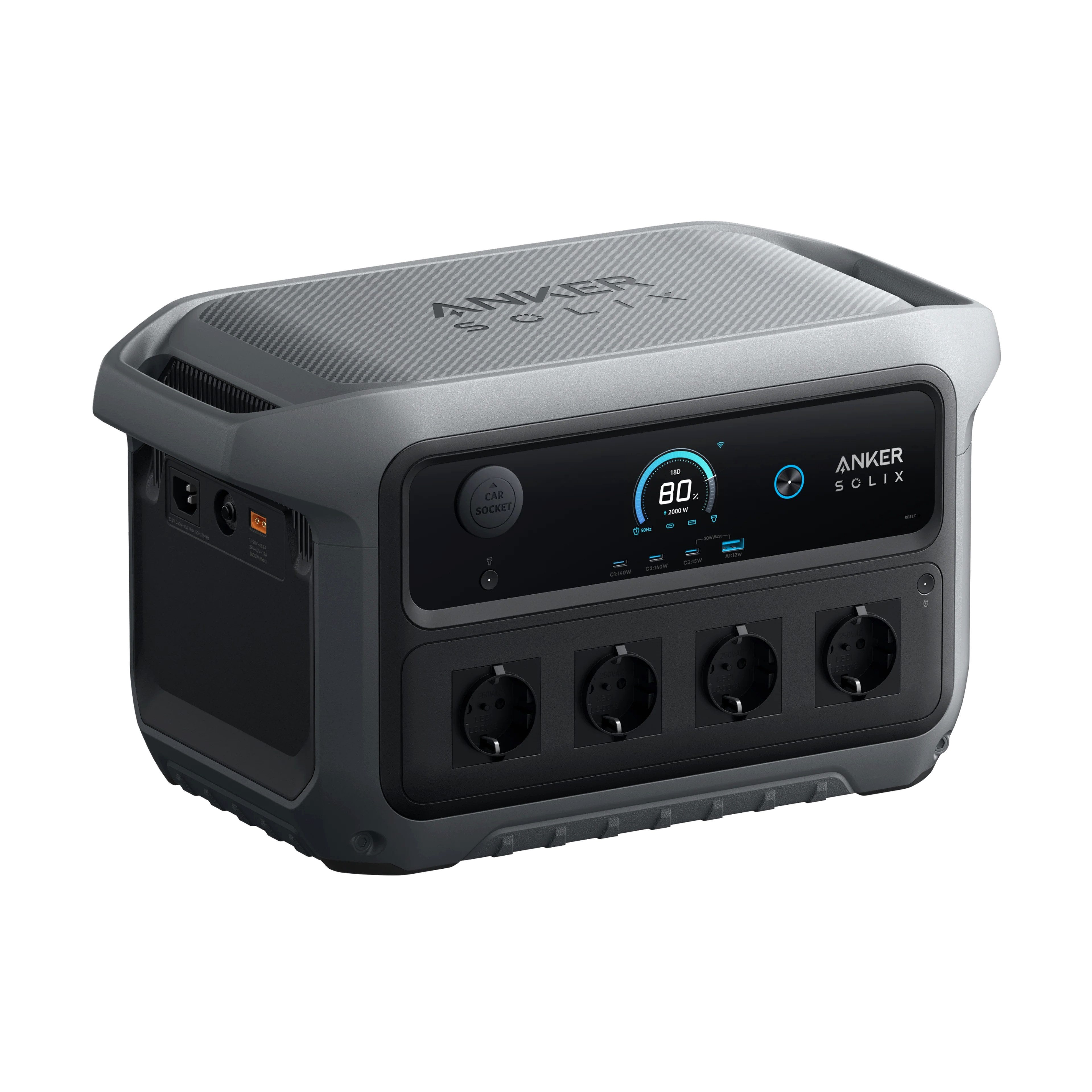 Anker Anker SOLIX C2000 Gen2 PowerStation 2048 Wh 2400W 0% MwSt. Powerbank Anker Solix C2000 Gen2 40000 mAh (5-230 V, 1 St), Insgesamt bis zu 9 Geräte gleichzeitig versorgbar