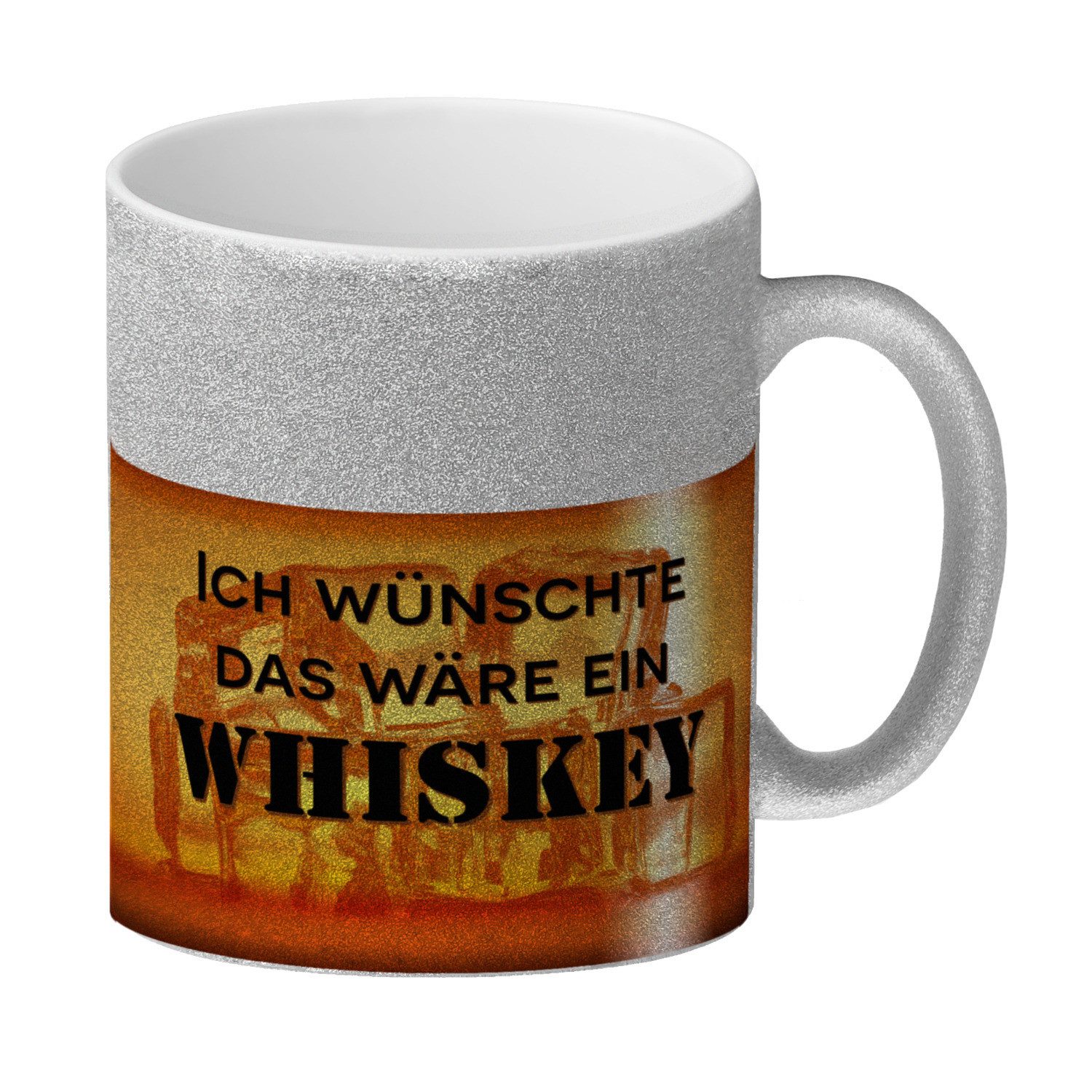 Tasse Ich wünschte das wäre ein Whiskey Glitzer-Kaffeebecher