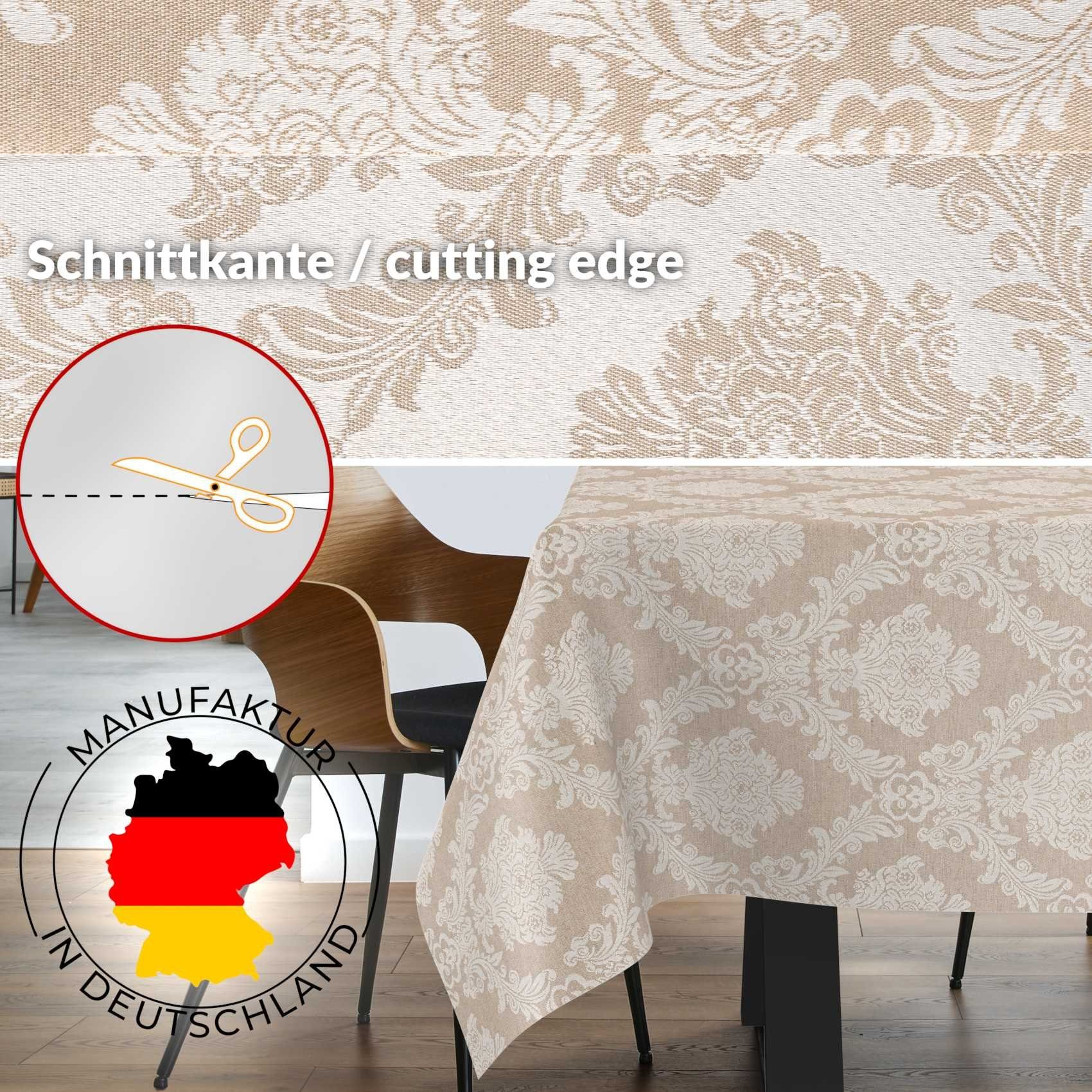 ANRO Tischdecke aus Stoff UNI Farben wasserabweisend Tischtuch Tischwäsche (Einzelstück 1-tlg), mit Acryl Beschichtung