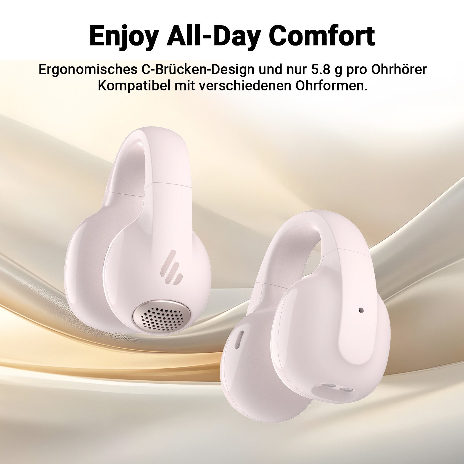 Edifier® Comfo C Open-Ear-Kopfhörer (Sprachassistent, Bluetooth, links/rechts austauschbar, Multipoint-Verbindung)