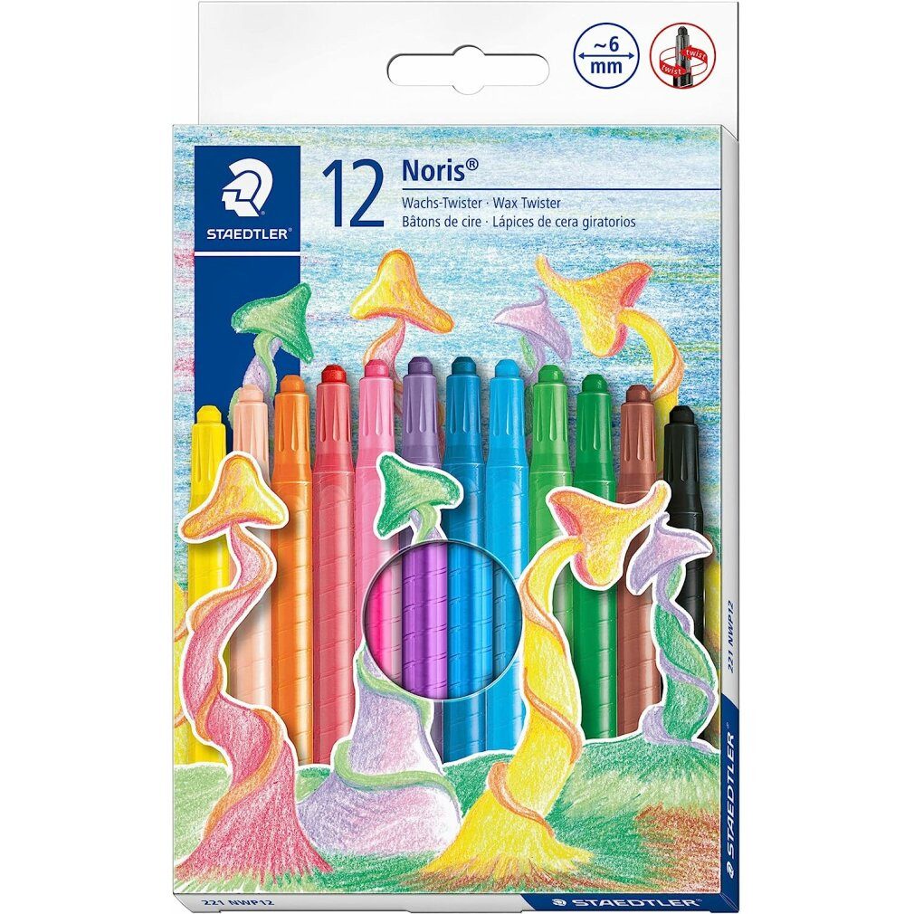 STAEDTLER Wachsmalstift Wachsmal-Drehstift 12Er Wachs Twister Noris Club