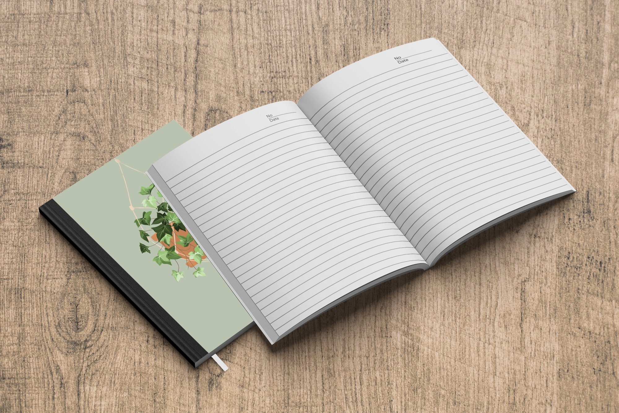 Pflanze Haushaltsbuch Tagebuch, Notizbuch Journal, Notizheft, Merkzettel, Hängepflanze Rebe, A5, MuchoWow Seiten, 98 - -