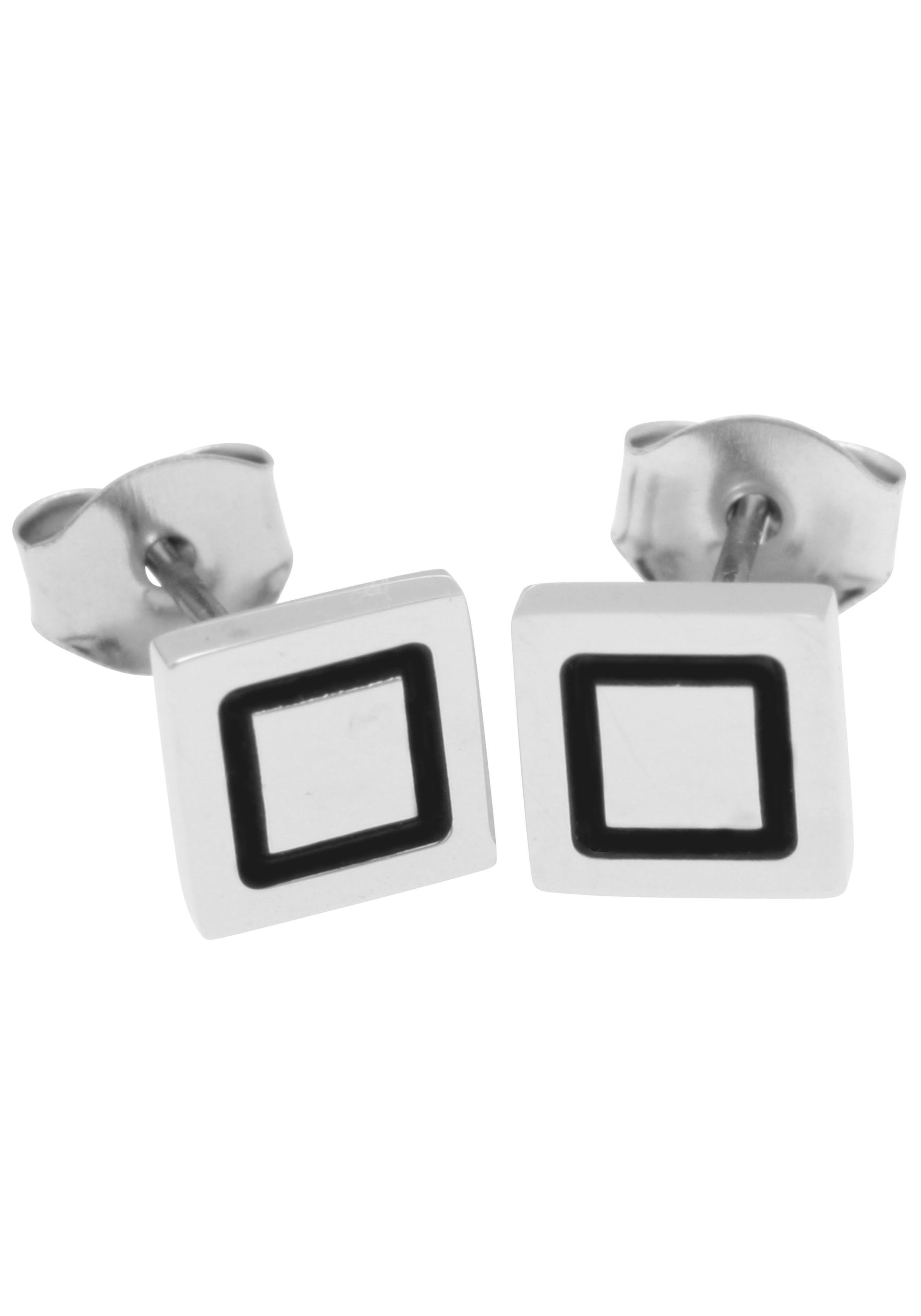 Firetti Paar Ohrstecker Schmuck Geschenk Ohrschmuck Quadrat, Made in Germany