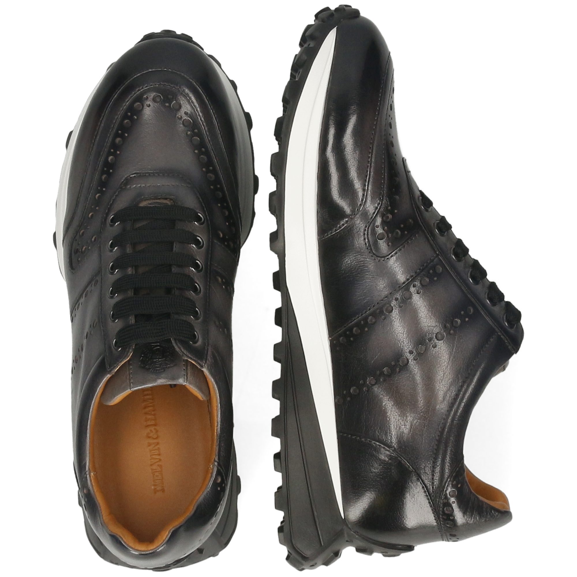 Melvin & Hamilton Richmond 1 Leder-Sneakers für Herren Sneaker Plateausohlen, Echtes Leder, Herausnehmbare Innensohle