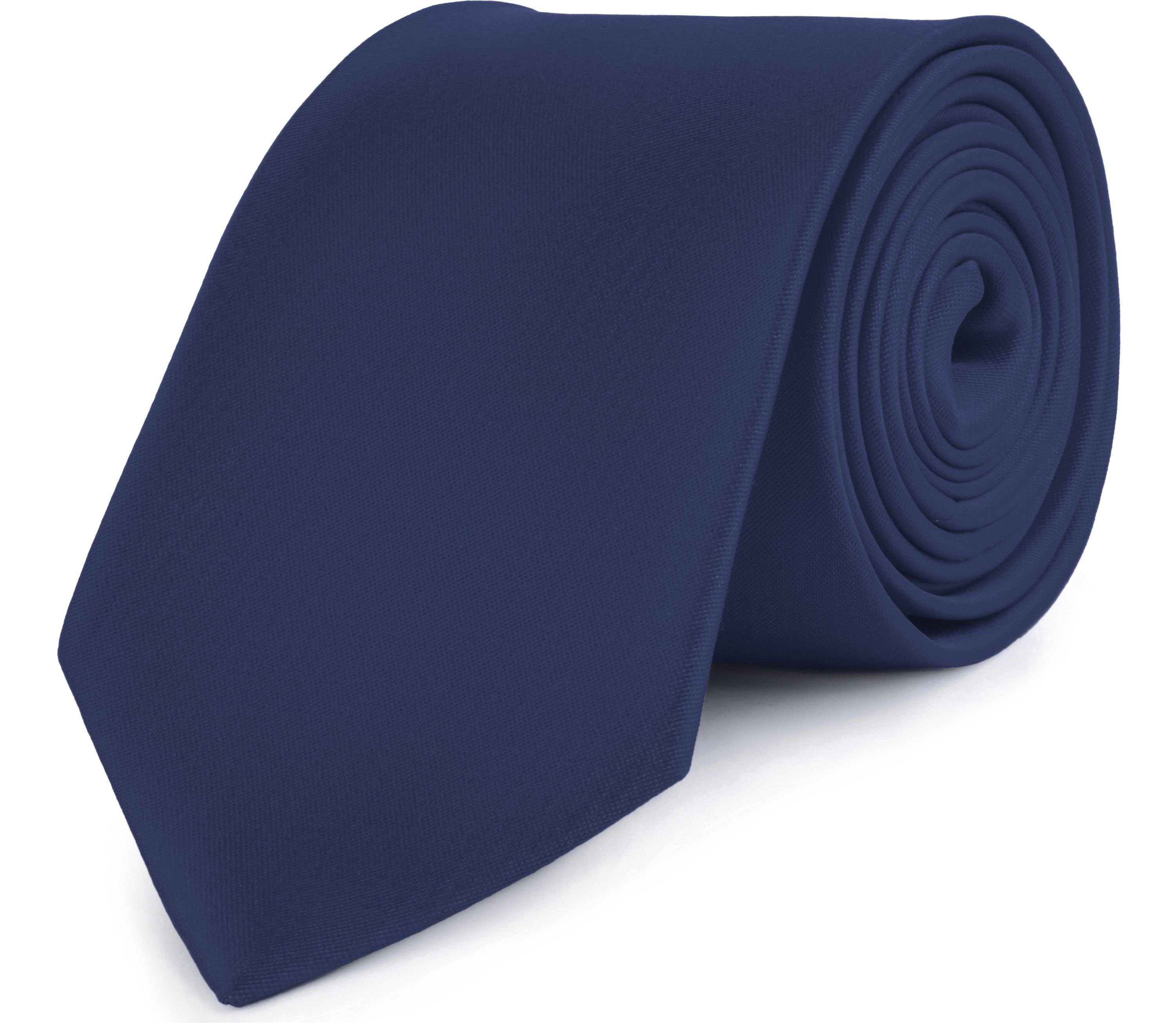 Ladeheid Krawatte Herren Breite Krawatte KP-8 (150cm x 8cm) (Set, 1-St) Dunkel blau