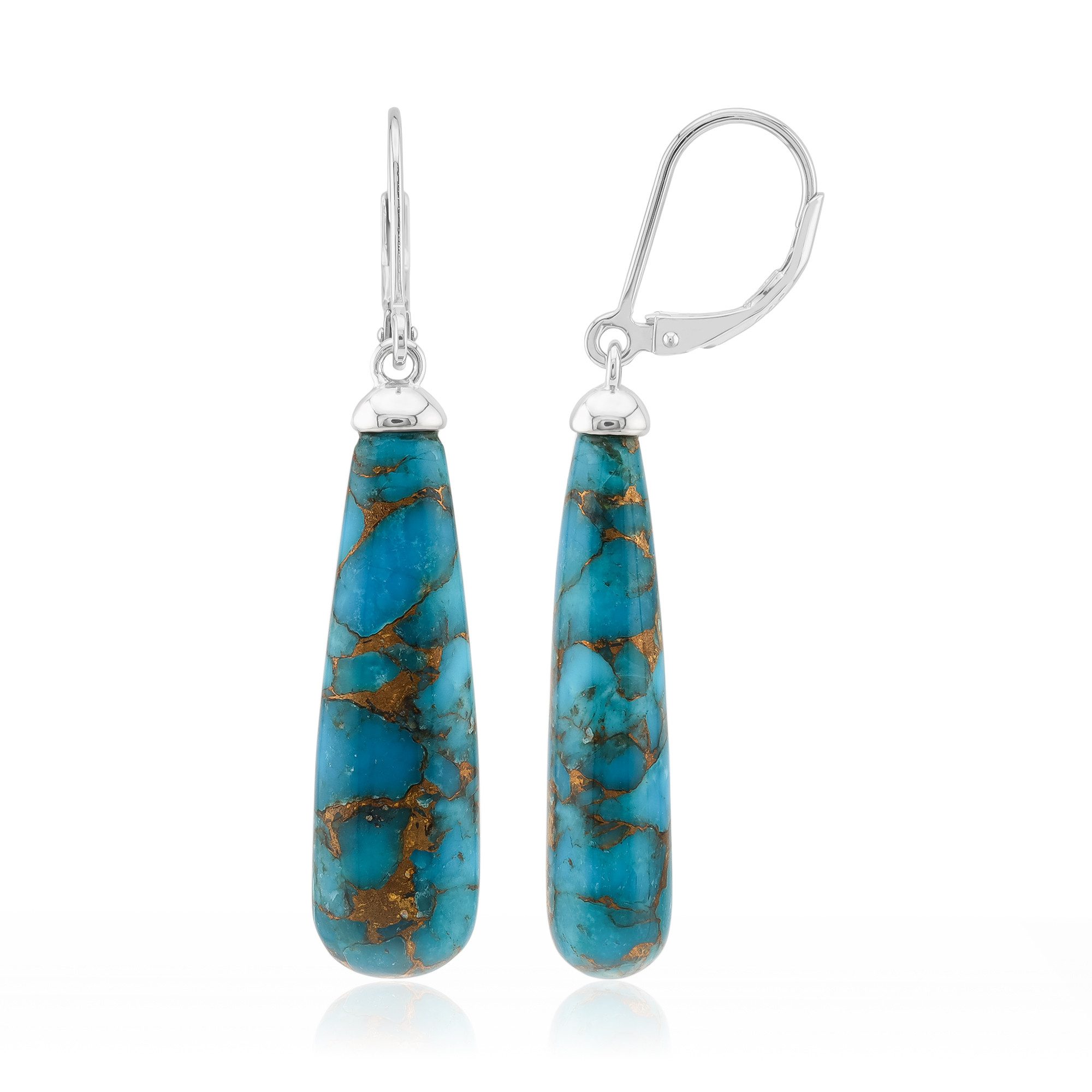 Cavill Ohrring-Set Ohrringe aus Blau, Kupfer, Türkis und Silber (2-tlg)