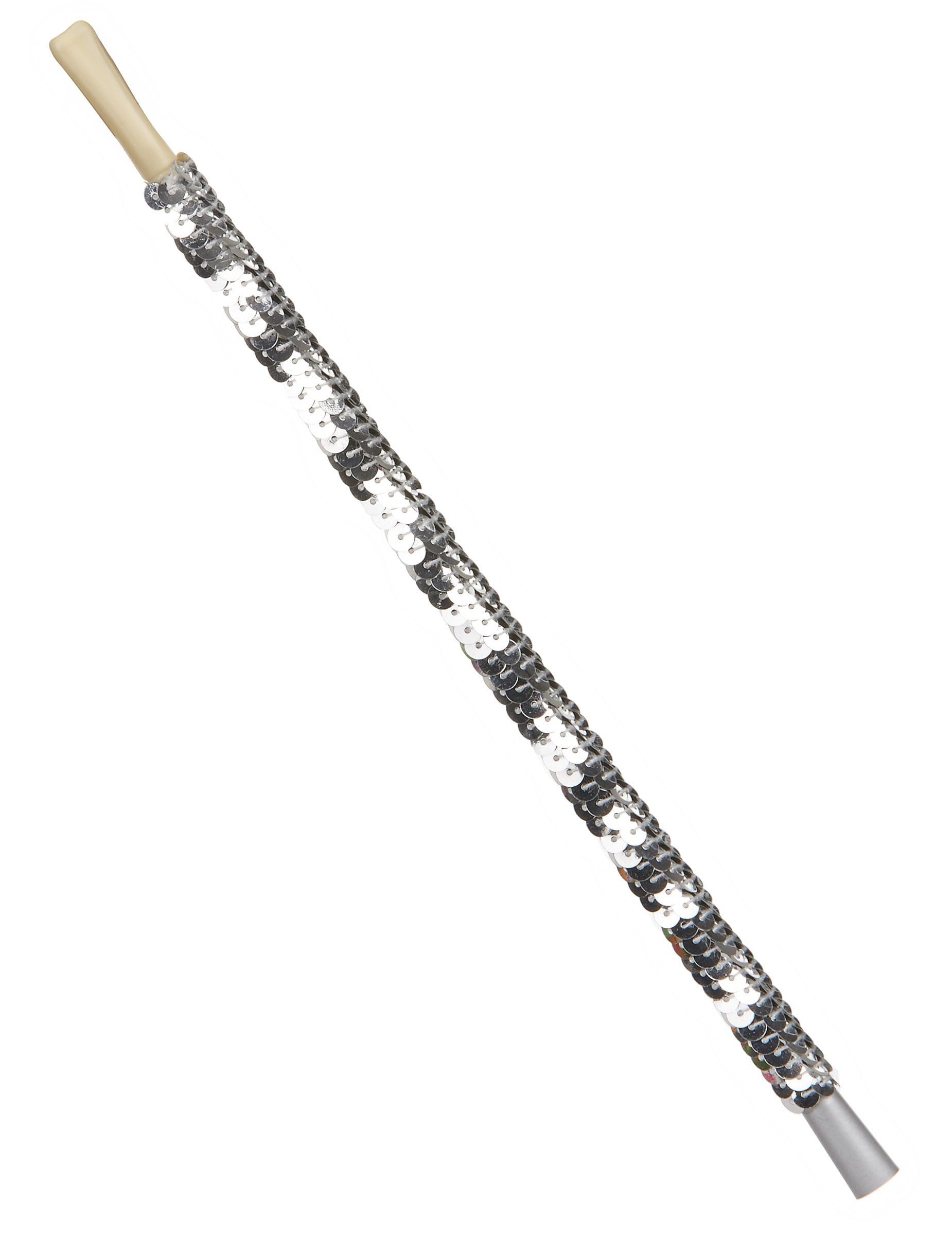 JADEO Kostüm Pailletten-Zigarettenhalter 20er-Accessoire silber-beige 30cm