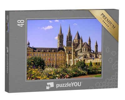 puzzleYOU Puzzle Abtei von St. Etienne, Basse-Normandie in Calvados, 48 Puzzleteile, puzzleYOU-Kollektionen Frankreich