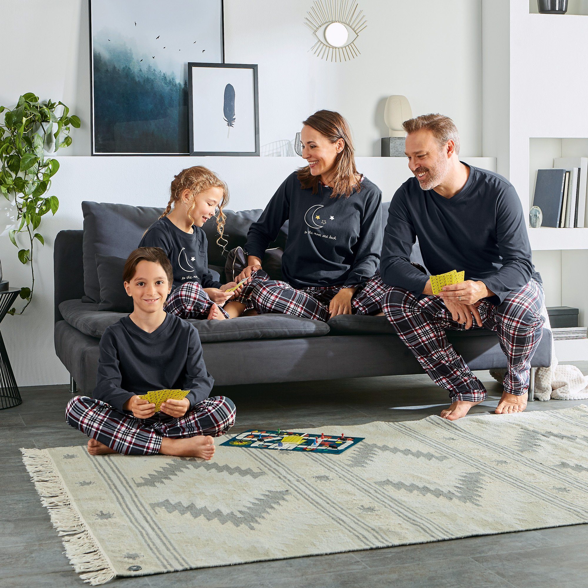Erwin Müller Pyjama Damen-Schlafanzug Single-Jersey Karo