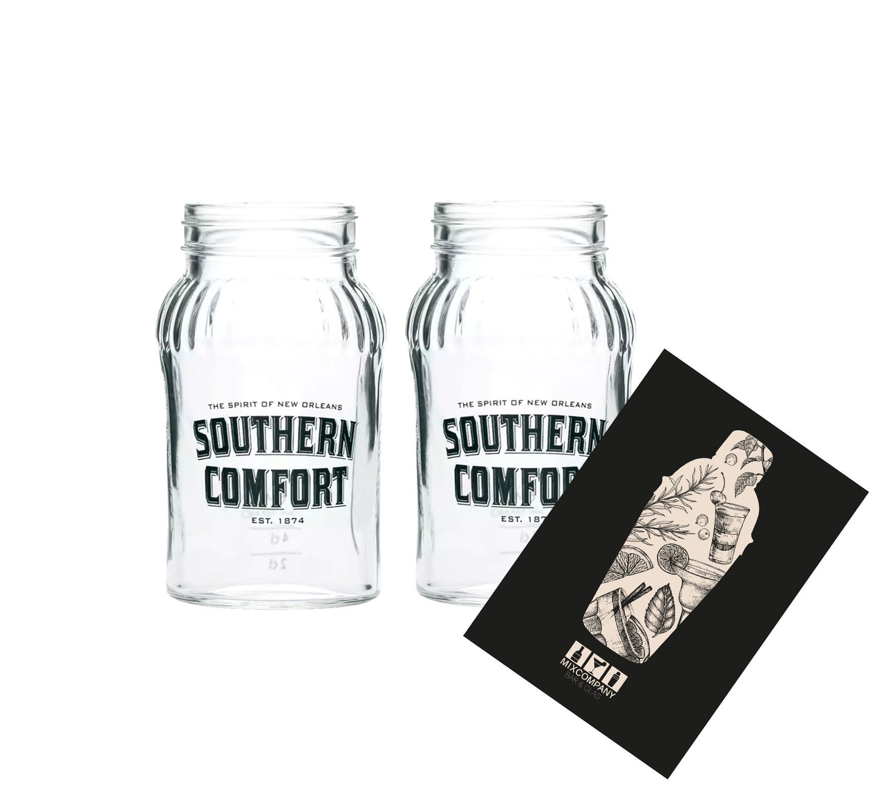 Gläser-Set Southern Comfort 2er Set Lynchburg 2x Glas Gläser Bar Cocktail / Mar
