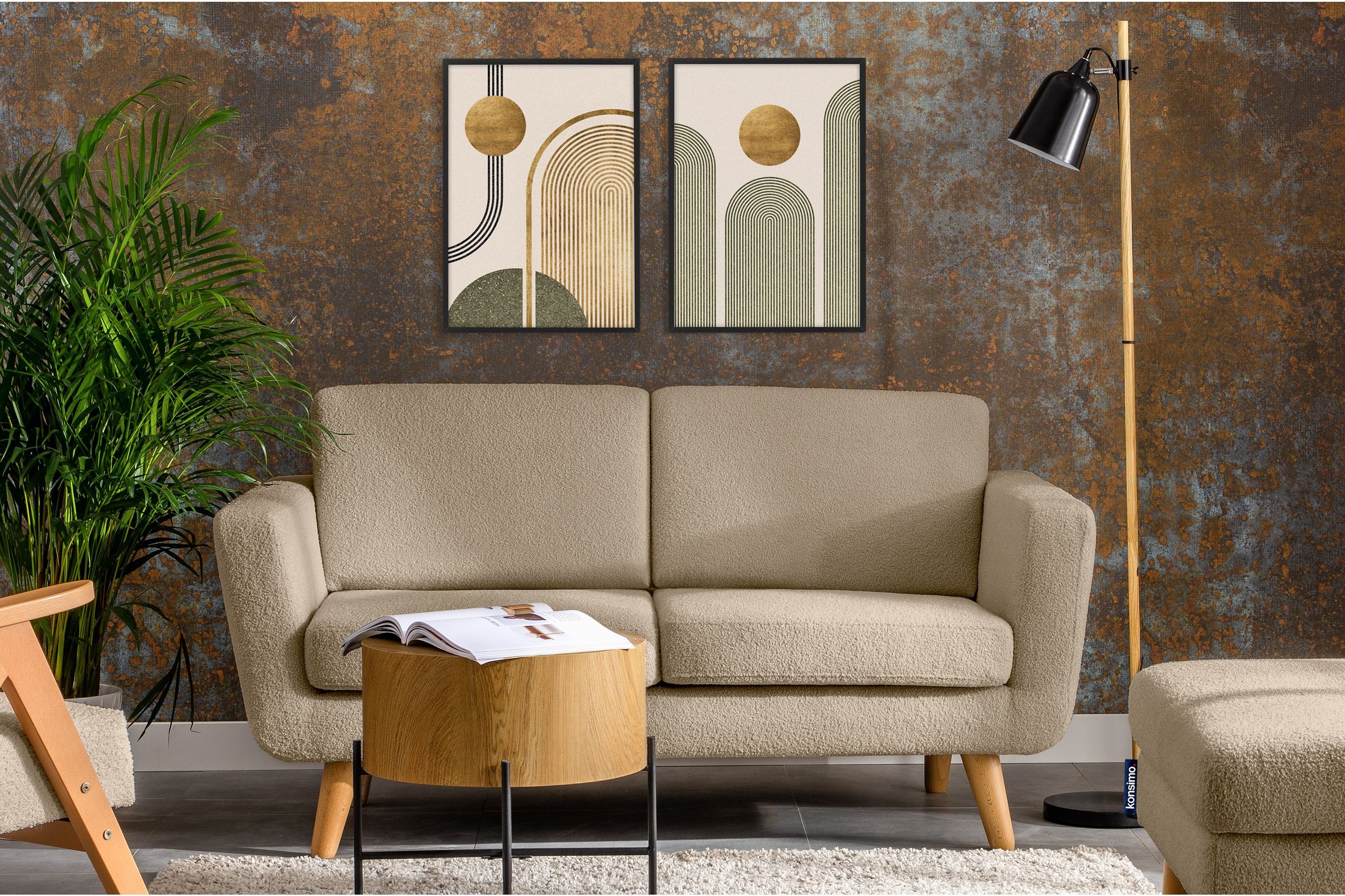 KONSIMO® 2-Sitzer TAGIO Sofa, hergestellt in der EU, Scandi-Stil, mit Armle günstig online kaufen