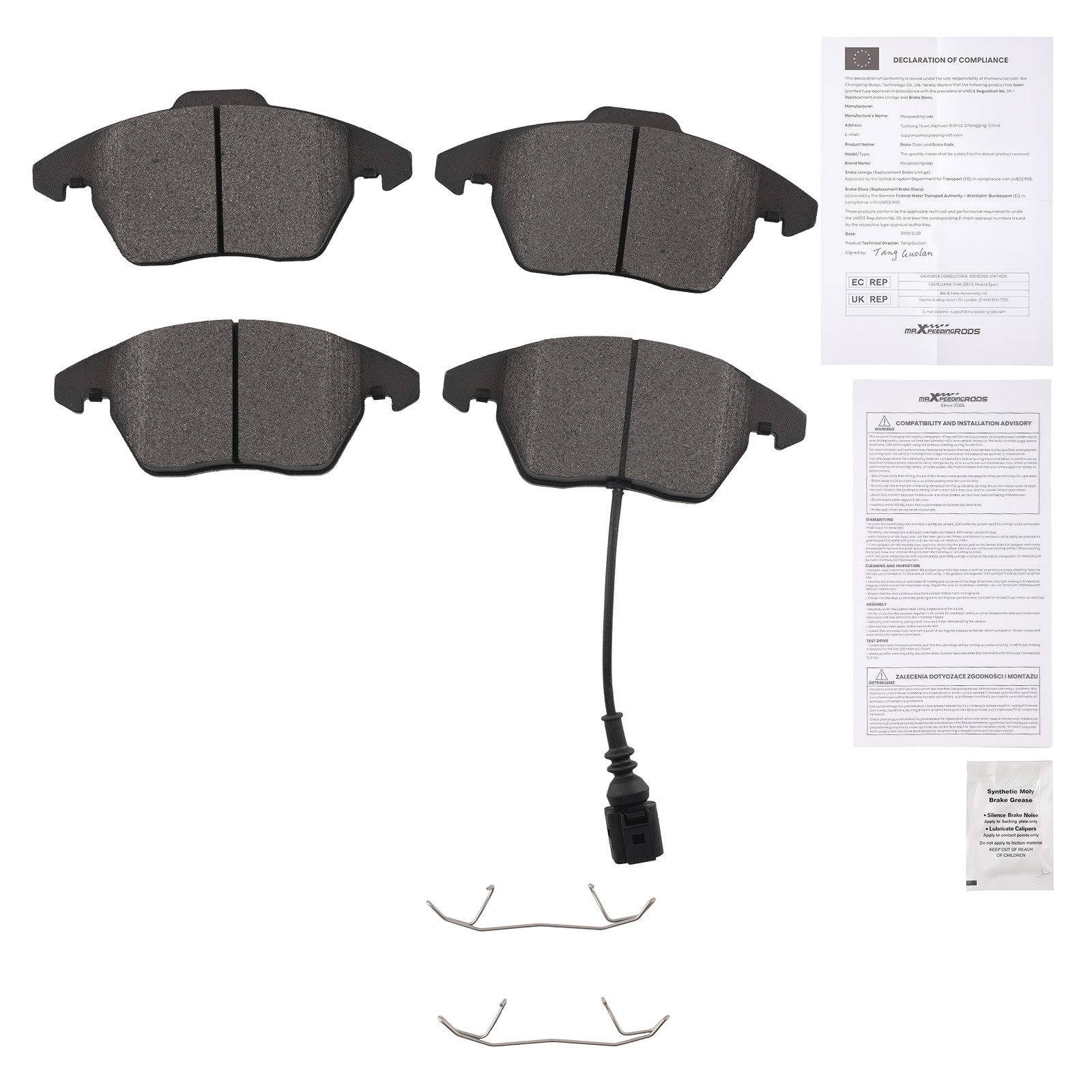 maXpeedingrods Bremsbelag, Bremsbeläge Bremsbelagsatz Vorne For VW Golf 5 6 Polo Passat Touran