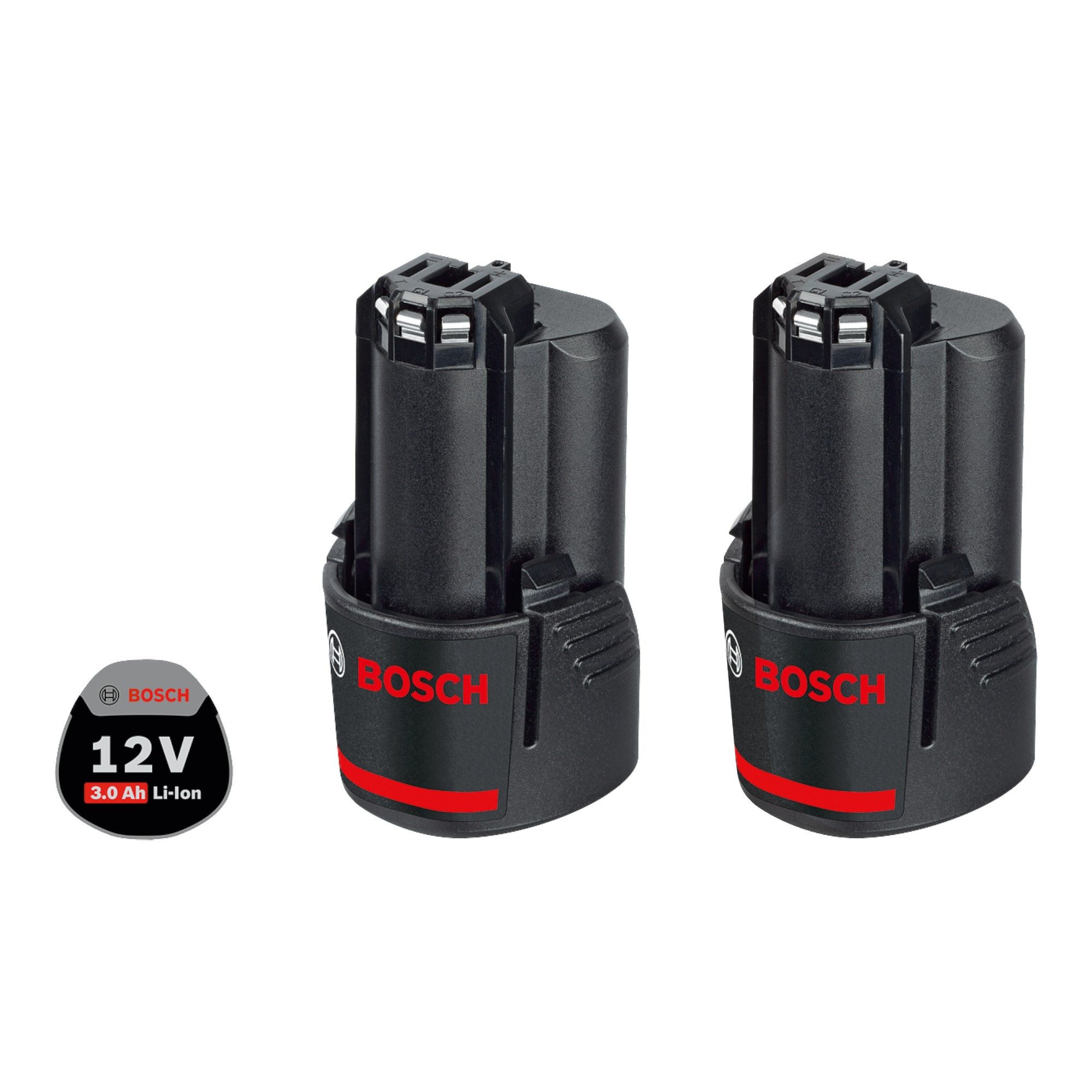 Bosch Professional 2 x GBA 12V 3.0Ah Akku Set 12 V 3,0 Ah Li-Ion 2 Stück (1600A00X7D) Akkupacks