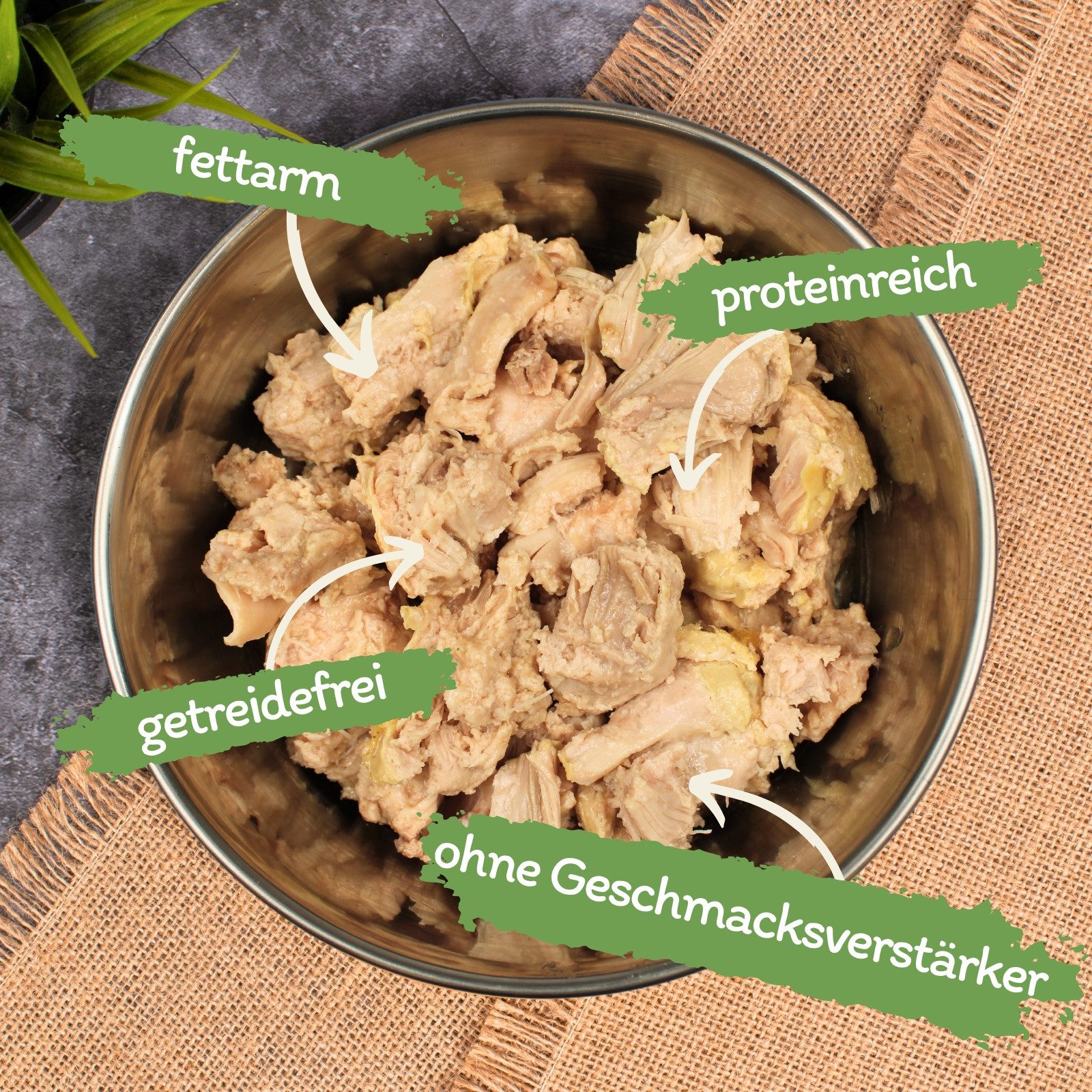 Lecker.Pet 6 x 400 g Lecker.Pet® Luna's 100 % Huhn und Pute Hundefutter Huhn, Ergänzungsfutter für: Hund