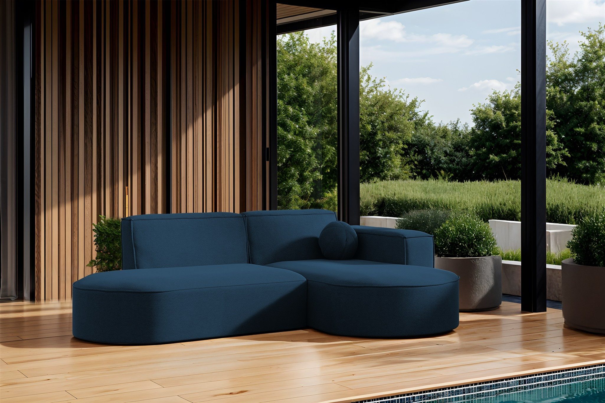 Fun Möbel Loungesofa Gartenmöbel Gartensofa Ecksofa FUN FEDRA XS, inkl. 1 Zierkissen, Wetterfester Stoff