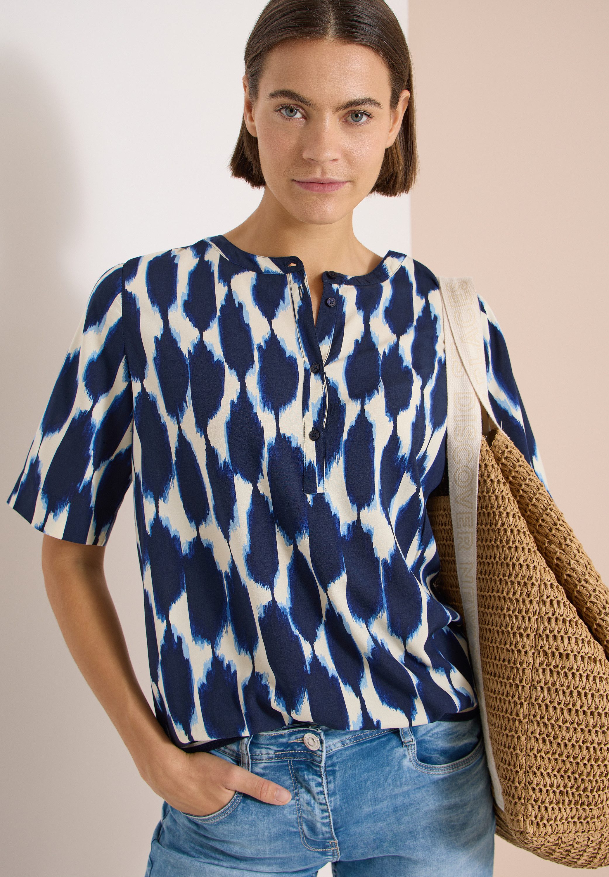 CECIL Shirtbluse Sommershirt mit grafischem Muster
