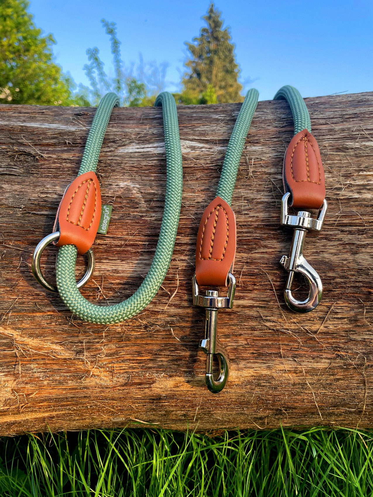Leisegrün Hundeleine für große Hunde, 2m, 3-fach verstellbar, Nylon, Doppelleine für 2 Hunde, Führleine, Freihandleine, Kurzführer – Bild 4 von 5
