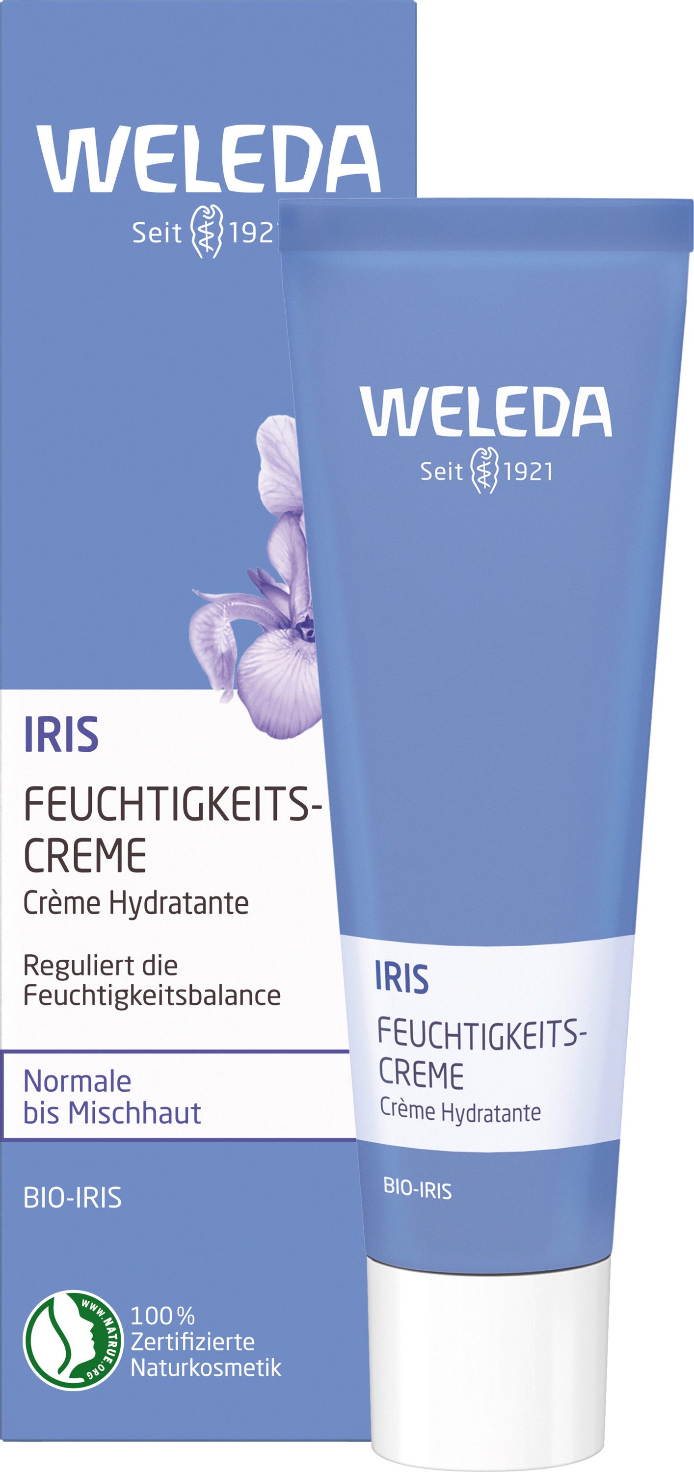 WELEDA Gesichtspflege IRIS FEUCHTIGKEITSCREME, feuchtigkeitsspendend, entspannend, für normale bis Mischhaut