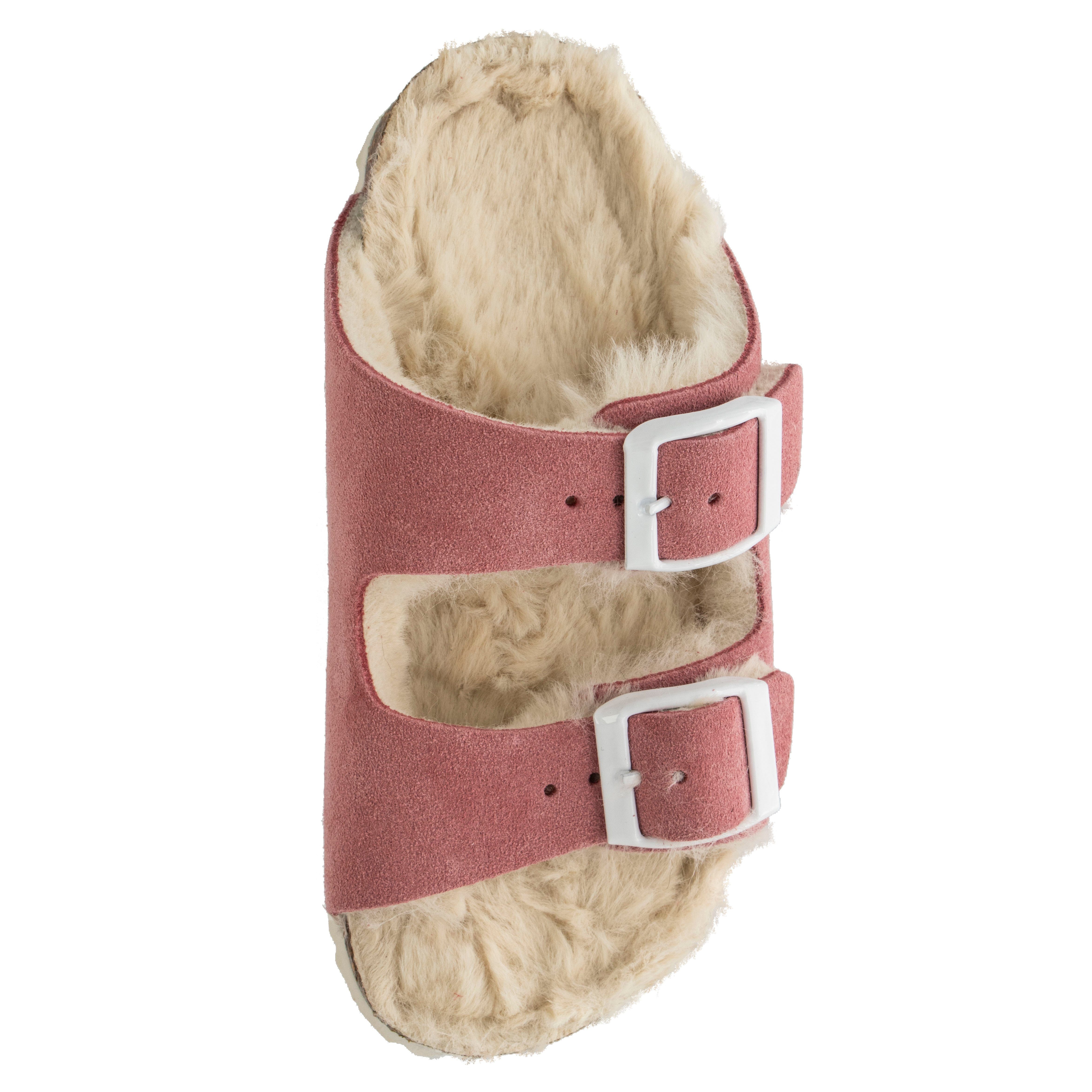 Fischer-Markenschuh Hawaii Pantolette mit Schnallen, aus Softlan (Synthetik), mit Warmfutter (Synthetik)