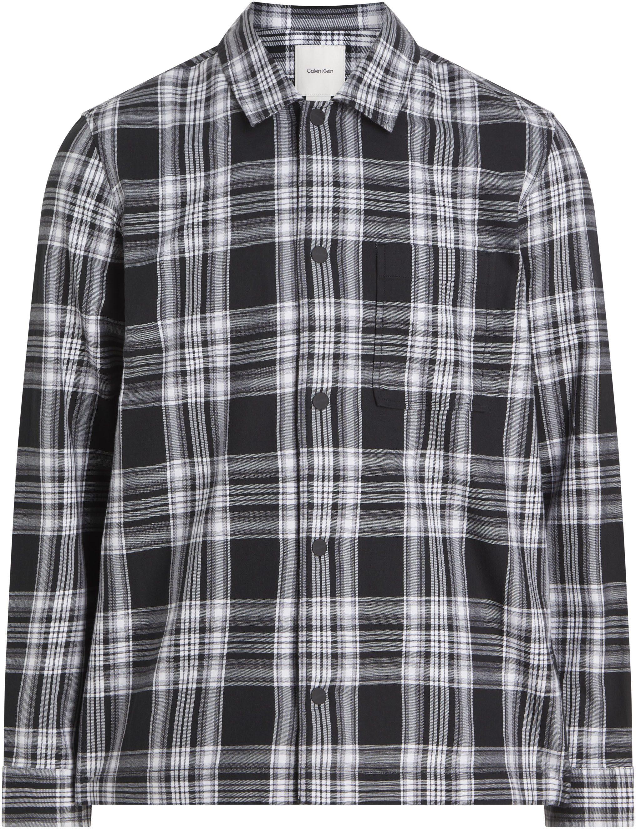 Calvin Klein Jeans Karohemd TWILL CHECK SNAPS OVERSHIRT mit Logoprint – Bild 5 von 5