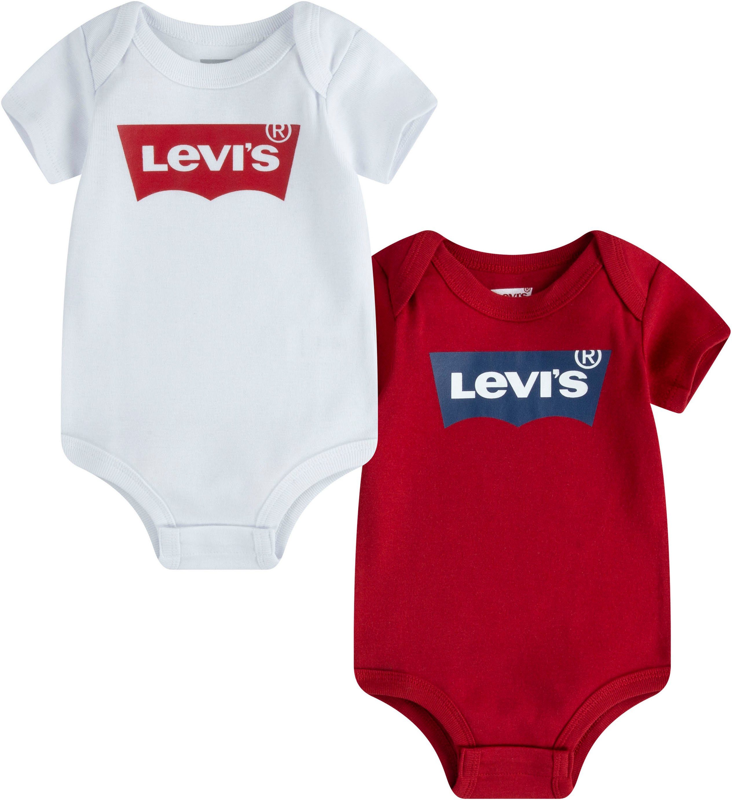 (2-tlg) weiß, BODYSUIT Levi's® 2PK rot Kurzarmbody BATWING UNISEX Kids