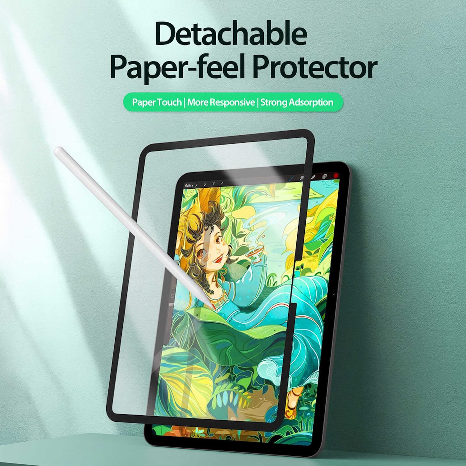 Wigento Displayschutzfolie Apple iPad Air 11 2026 2025 Magnetisch Abnehmbar PaperFeel Papierfolie für Apple iPad Air 11 2026 2025, Papierähnliche Oberfläche, abnehmbar, waschbar, wiederverwendbar