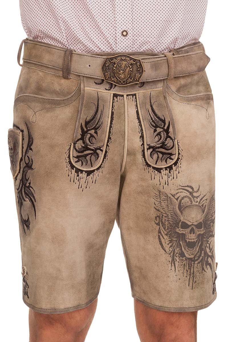 Trachtenlederhose Lederhose Herren kurz - HADES - whisky