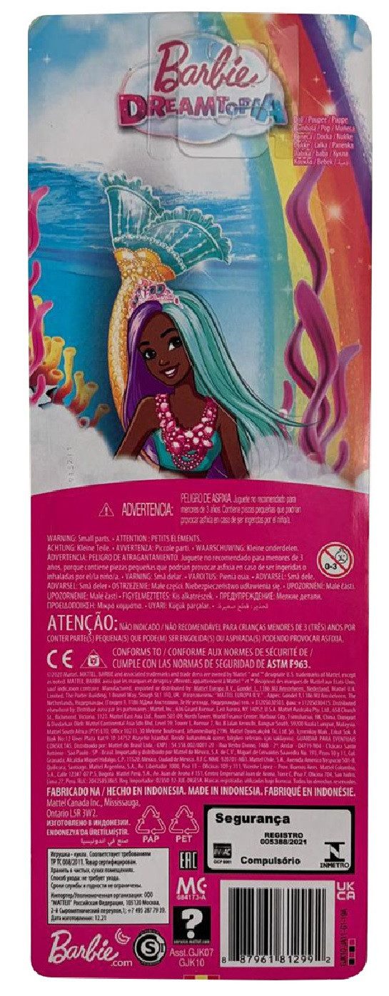 Barbie Meerjungfrauenpuppe Barbie Dreamtopia, Puppe, Meerjungfrau, bewegliche Flosse, lange Haare