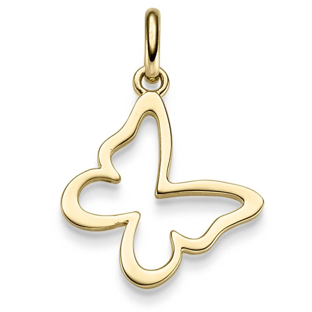Kettenanhänger Anhänger Schmetterling 19x27mm Silhouette 585 Gelbgold