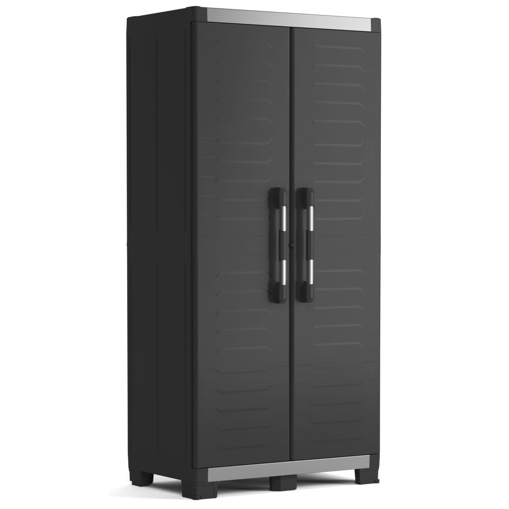 Keter Fächerschrank Lagerschrank mit Einlegeböden Garage XL Schwarz Silbern 188 cm (1-St)