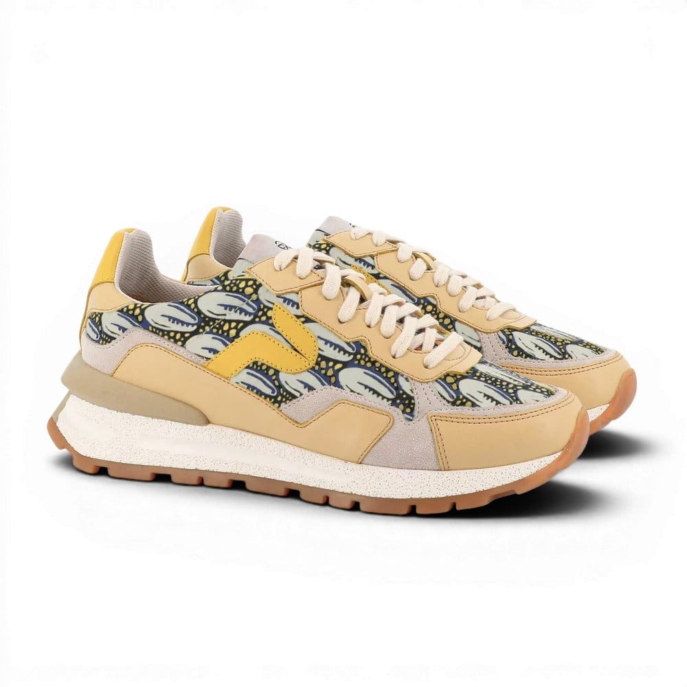 Akanda Passion beige/gelb/grün Damen Sneaker