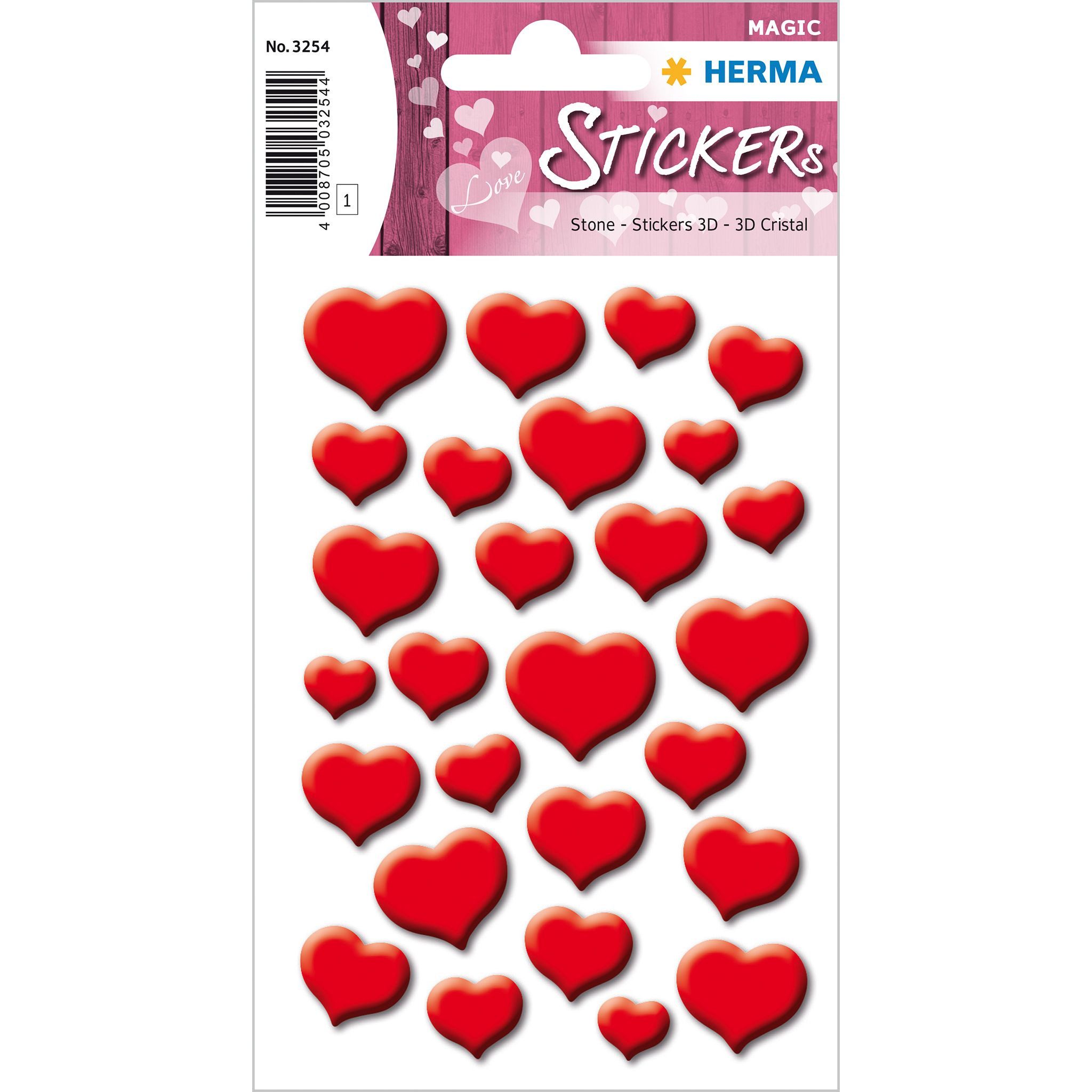 HERMA Sticker Herma Sticker MAGIC Love Rote Herzen Stone 1 Bl
