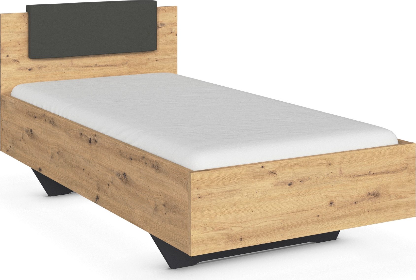rauch Bett Einzelbett Komfortbett Schlafzimmer für kleine Räume MAIKA (Liegefläche: 100x200 cm, Bettseitenhöhe 47 cm), schwebende Optik mit abnehmbarer Polsterauflage MADE IN GERMANY