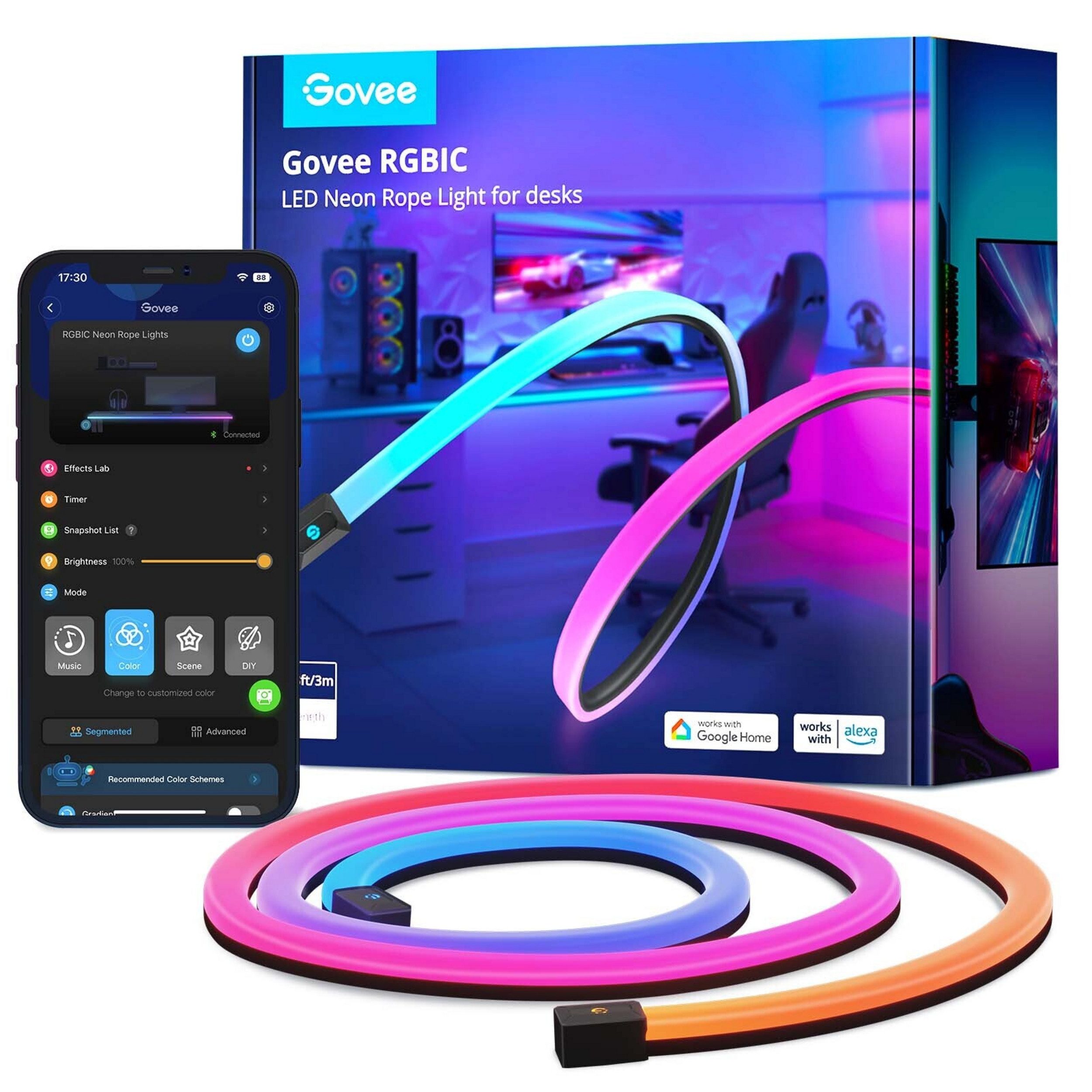 Govee LED Lichtleiste Govee RGBIC LED Neon Rope Light for Desks - 3M – Bild 2 von 5